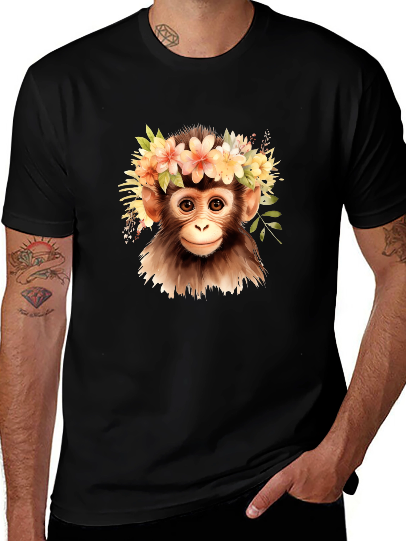 Variant 14 of Monkey Flower Crown Graphic Tee