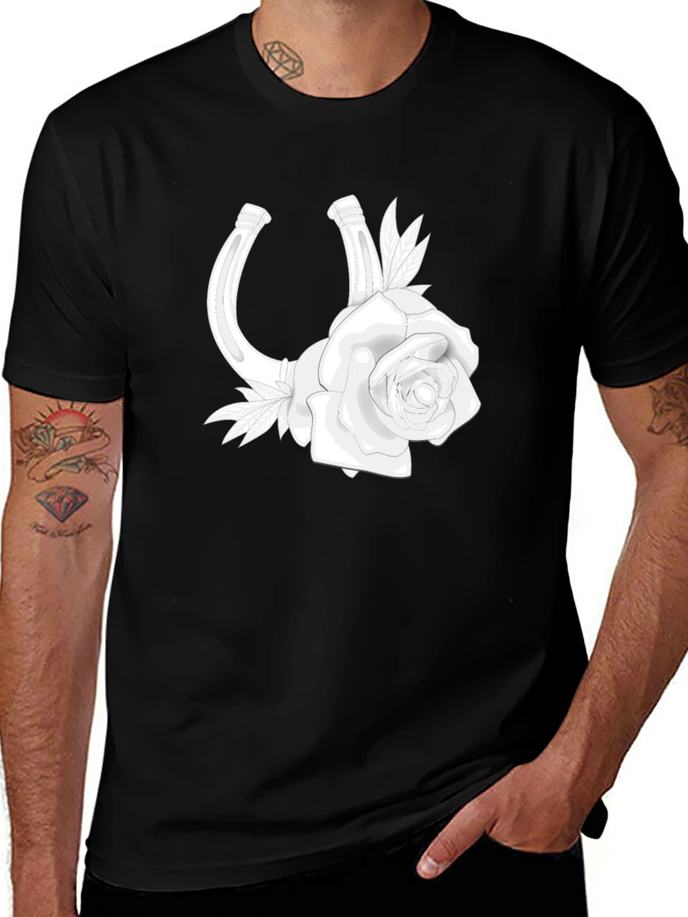 Horseshoe Rose Graphic Tee - Lucky Style