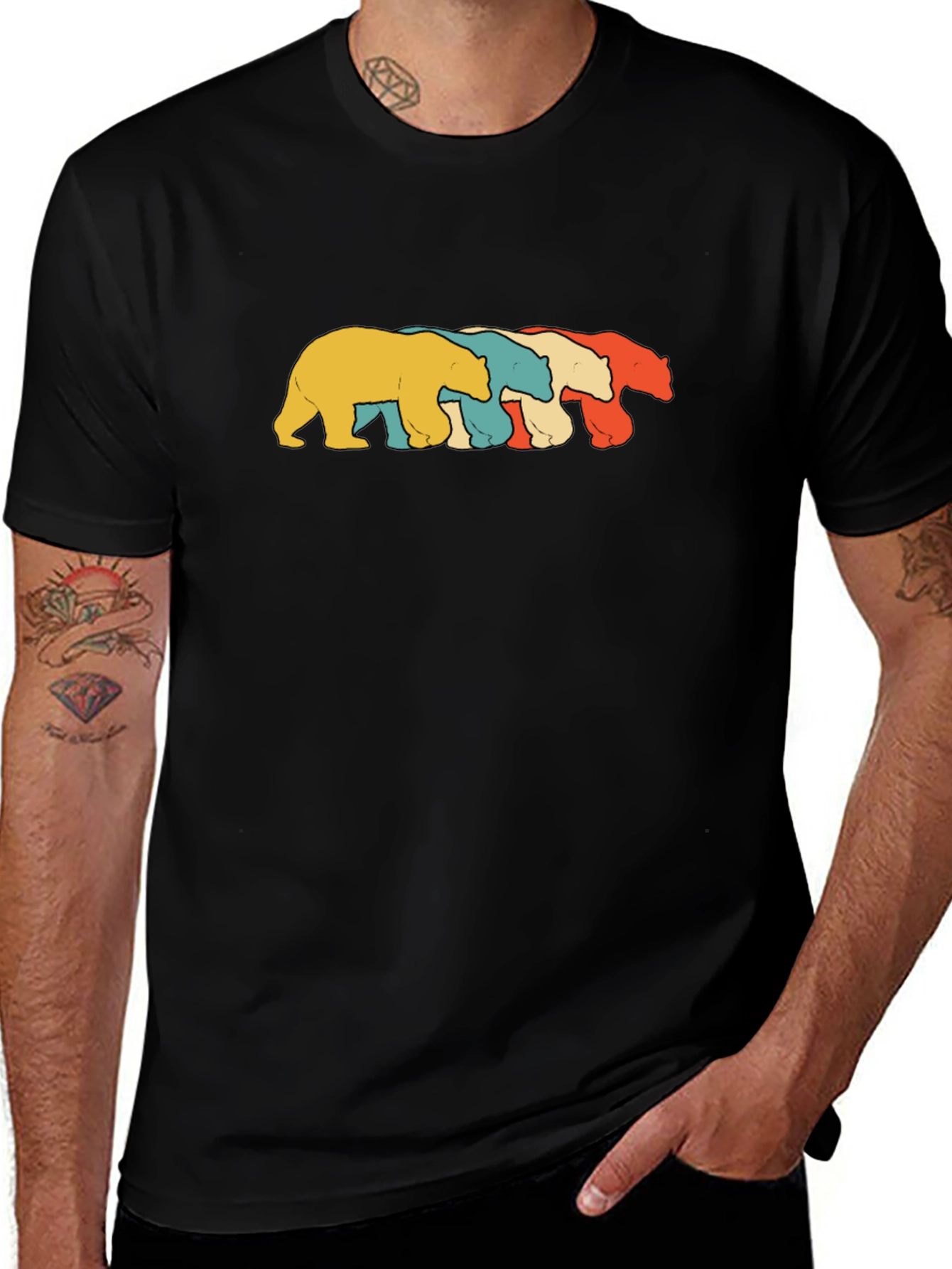 Variant 10 of Retro Bears Graphic Tee - Trendy Casual Shirt