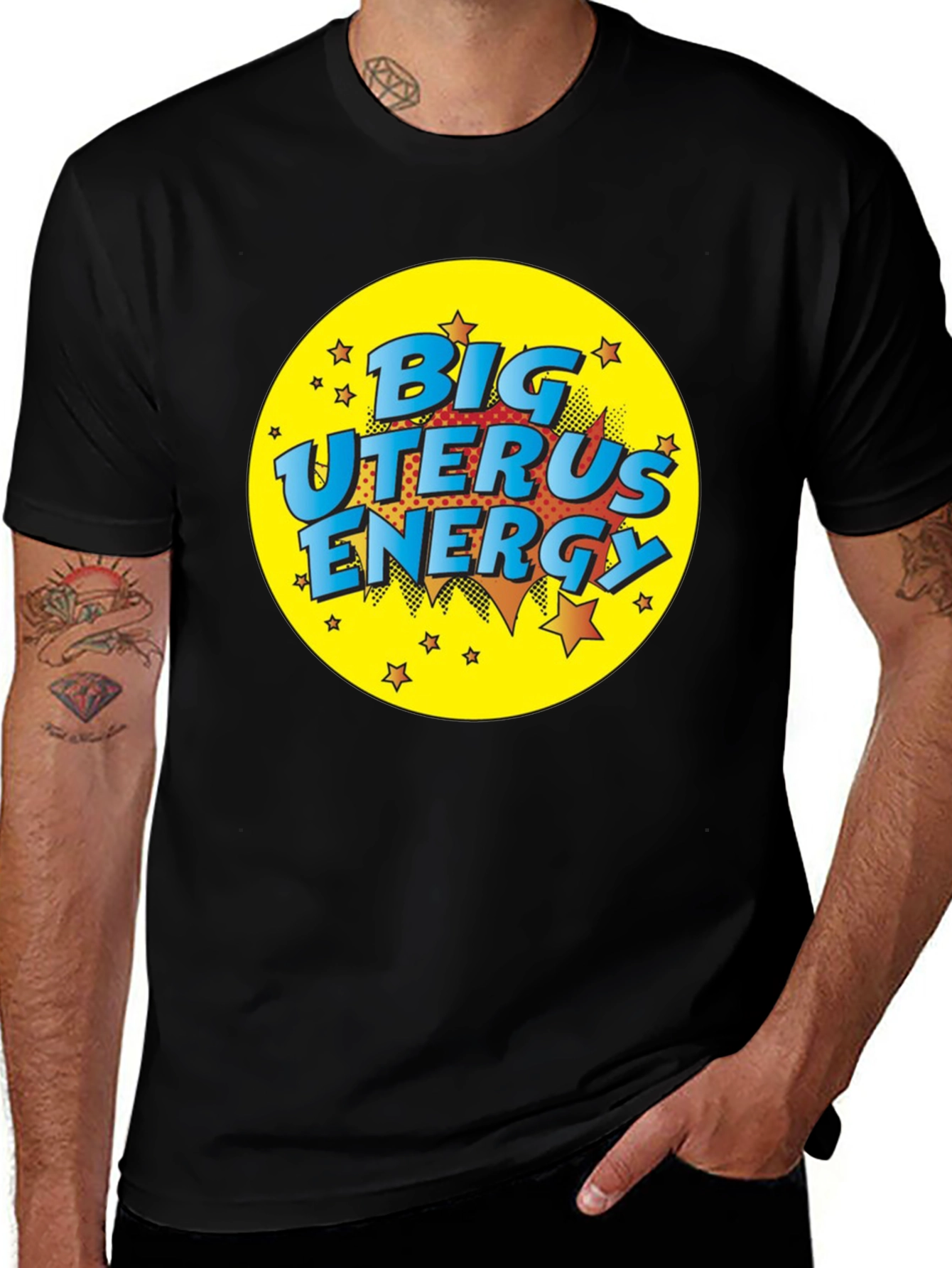 Variant 27 of Big Uterus Energy Graphic Tee - Black