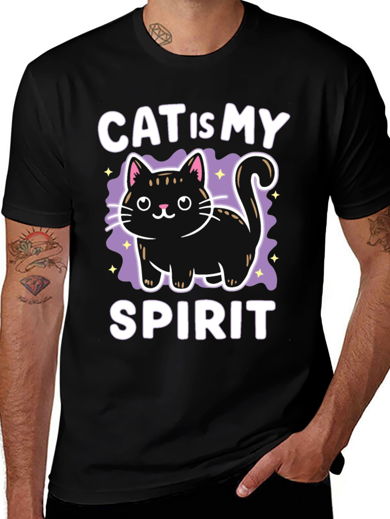 Variant 18 of Cat Is My Spirit Animal Black T-Shirt