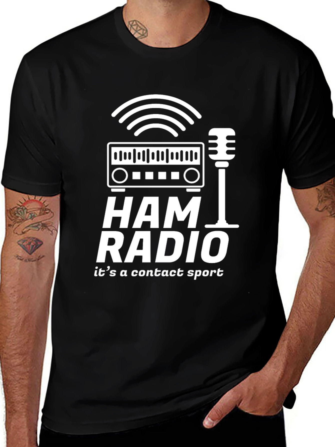 Variant 16 of Ham Radio Contact Sport T-Shirt