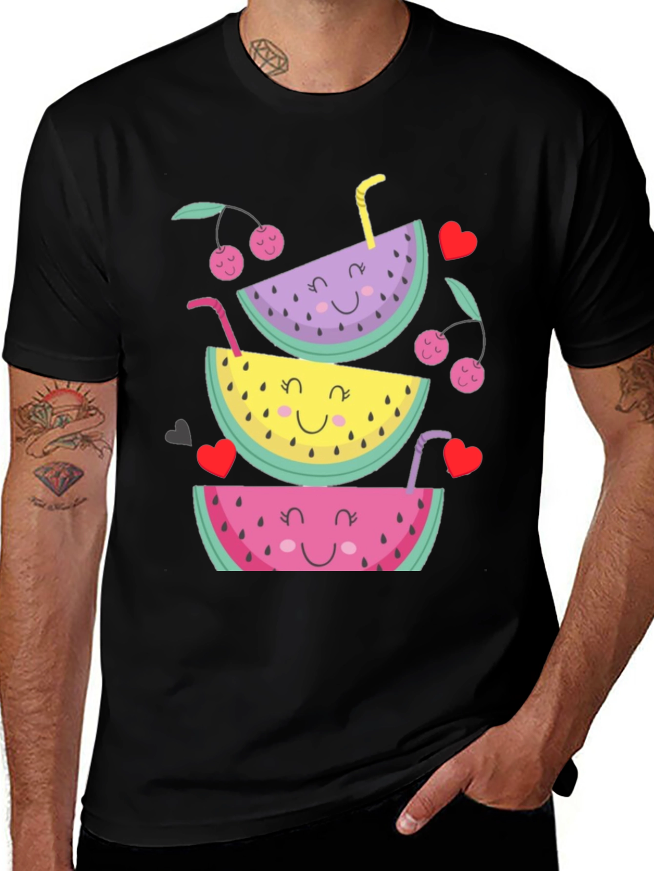Variant 26 of Fruit Stack Graphic Tee - Summer Fun Shirt
