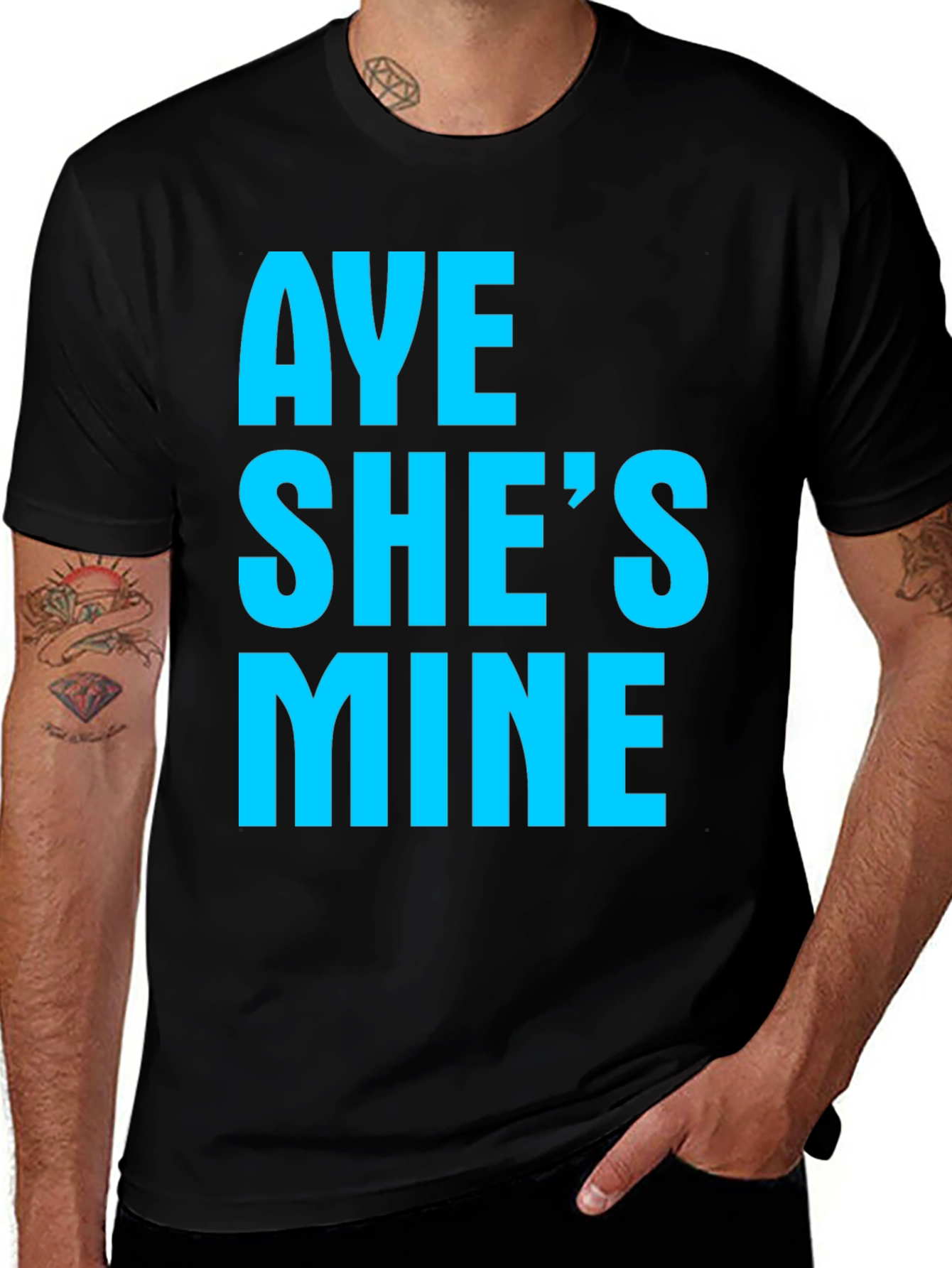 Black Aye She's Mine Graphic Tee - Black main image