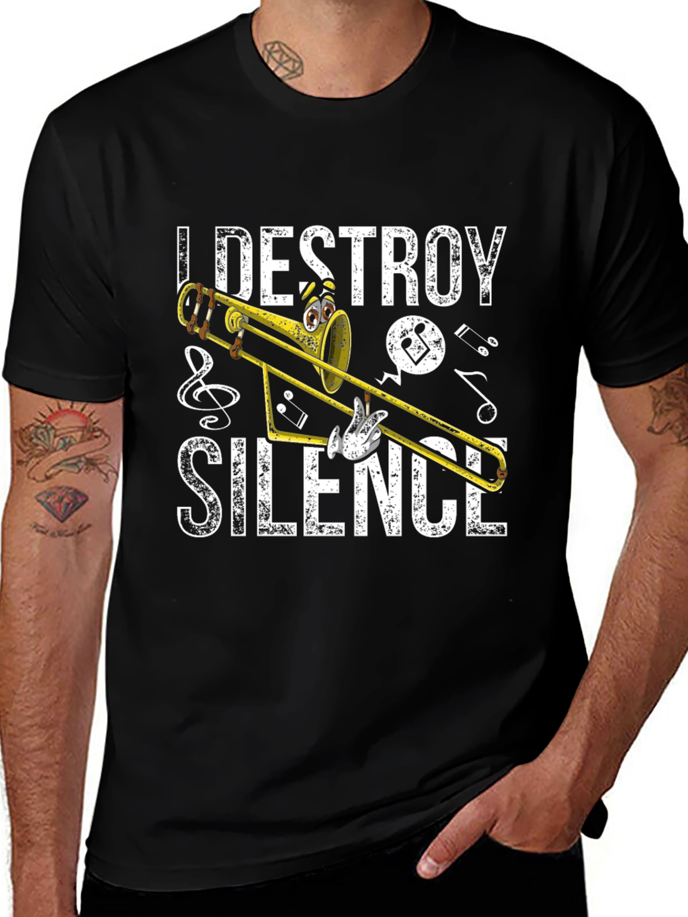 Variant 26 of I DESTROY SILENCE Trombone T-Shirt