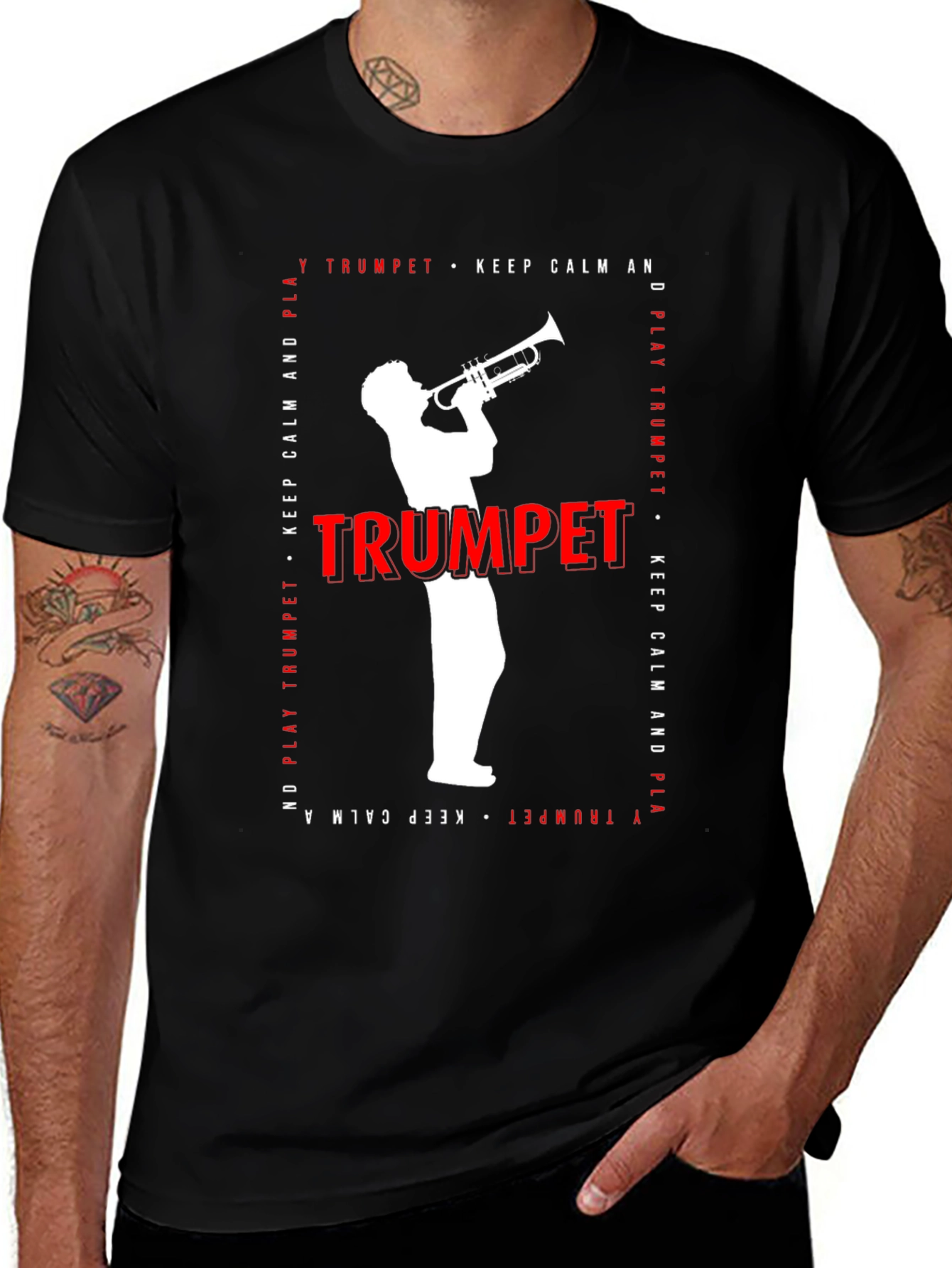 Variant 6 of Trumpet Player T-Shirt - Keep Calm and Play!