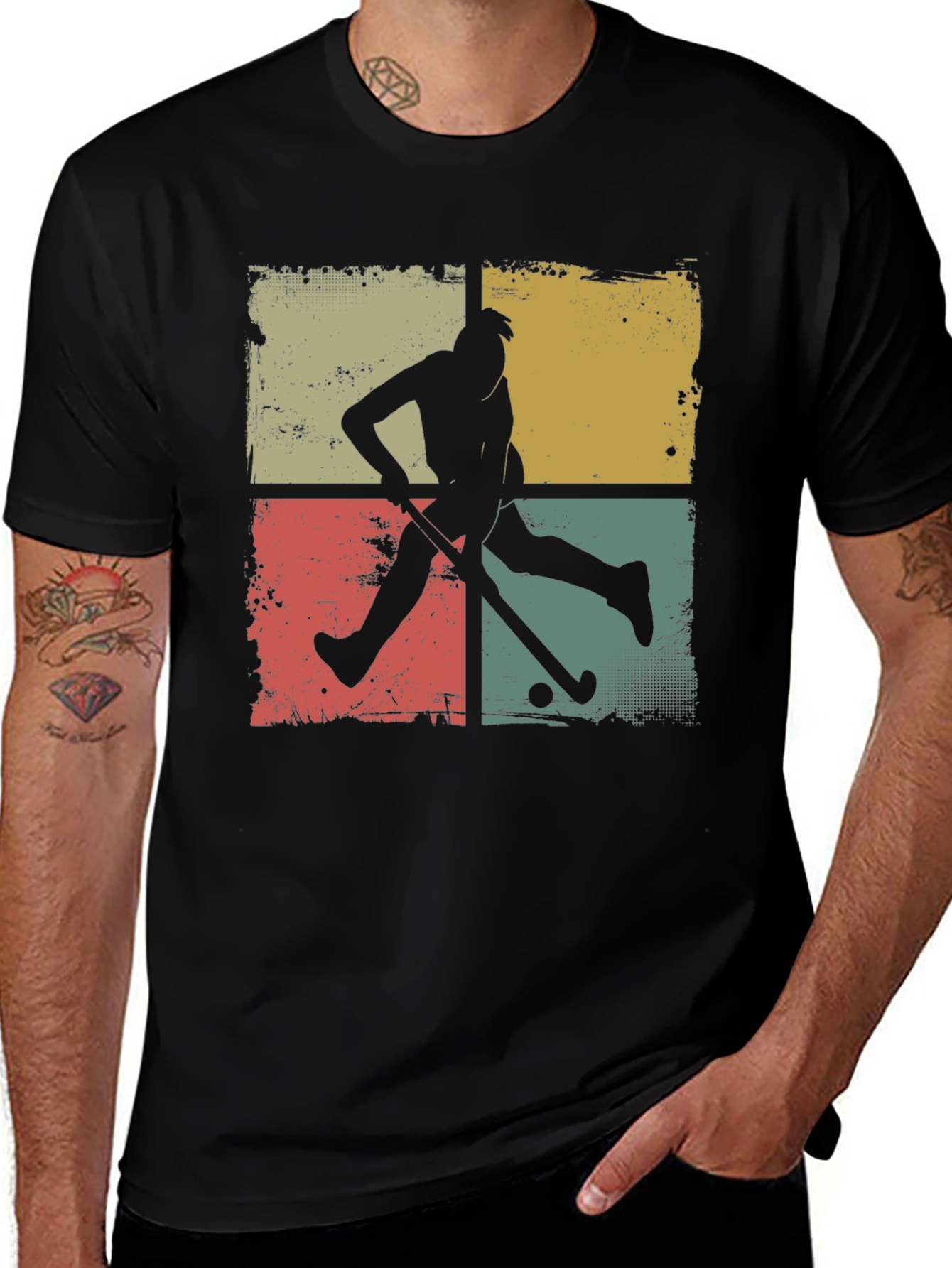 Variant 21 of Retro Hockey Player Graphic Tee