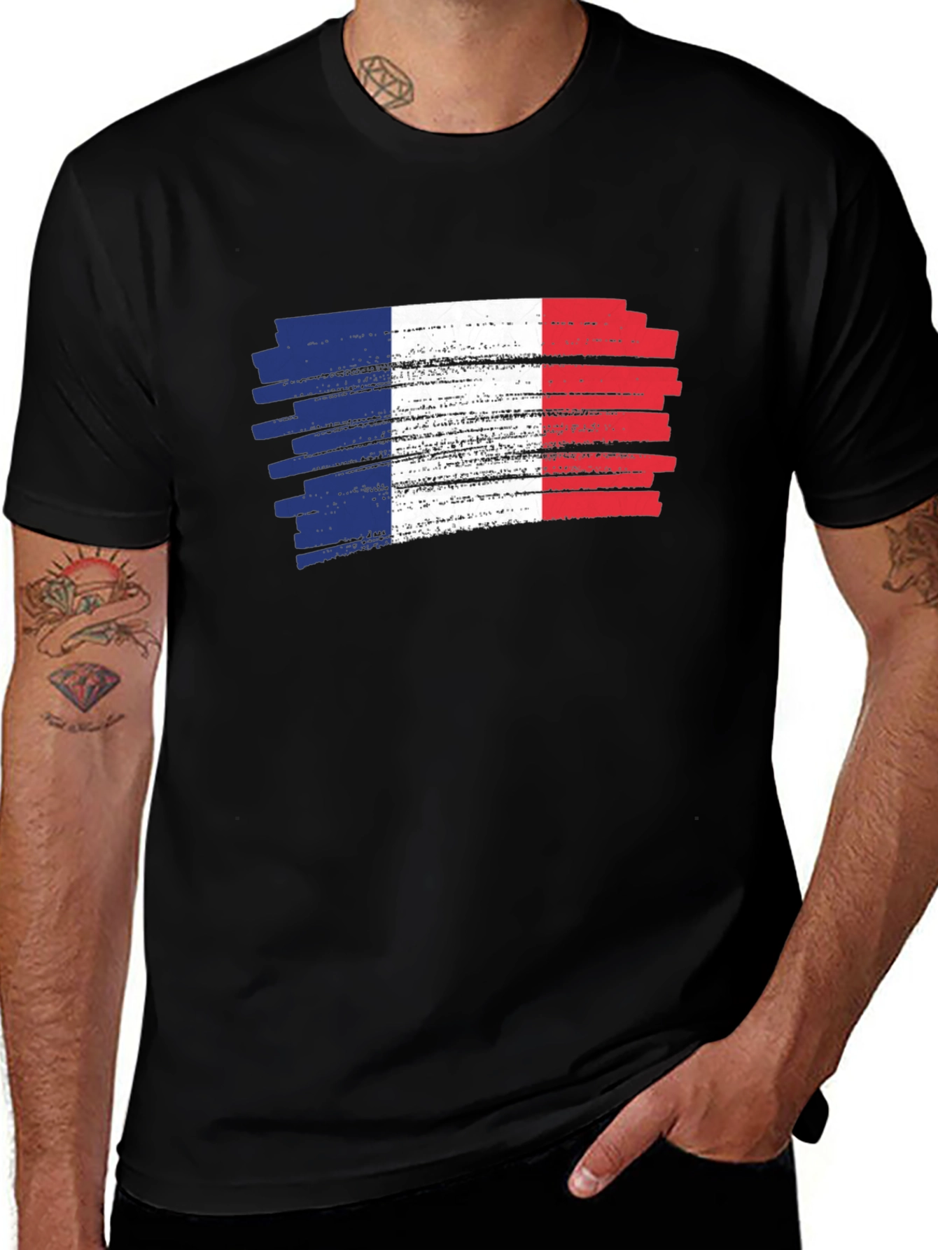 French Flag Brushstroke T-Shirt