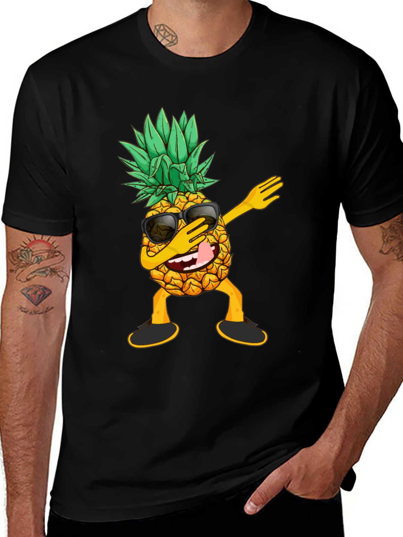 Variant 3 of Dabbing Pineapple Graphic Tee - Cool Fruit Shirt