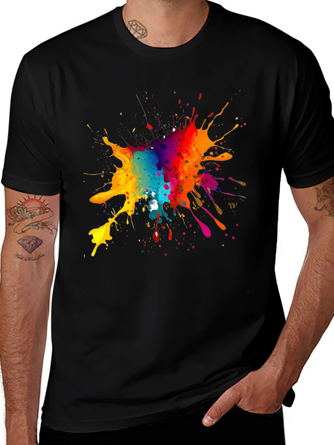 Variant 14 of Colorful Splatter Tee - Artistic Graphic Print