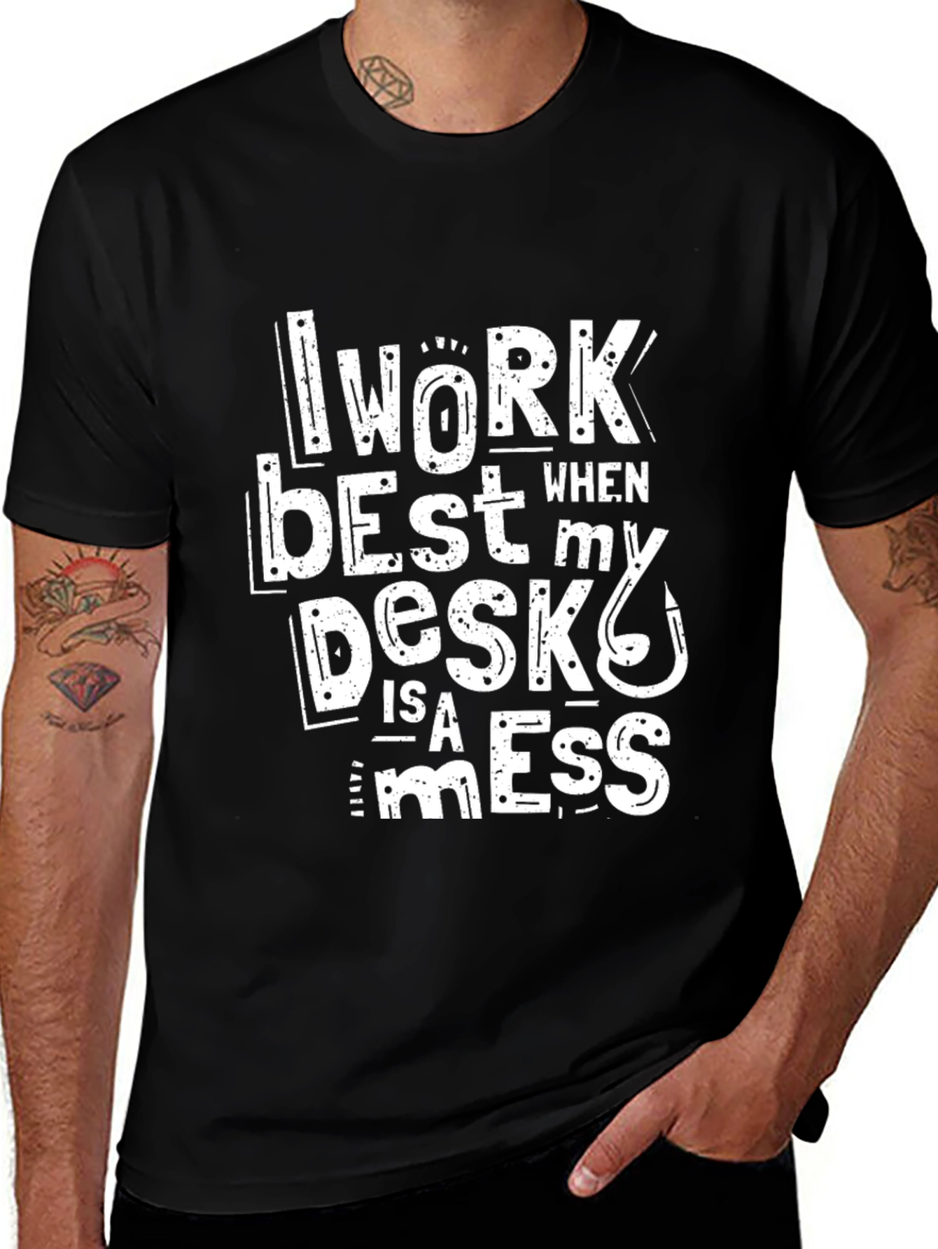 Variant 12 of Funny I Work Best When My Desk Is A Mess T-Shirt