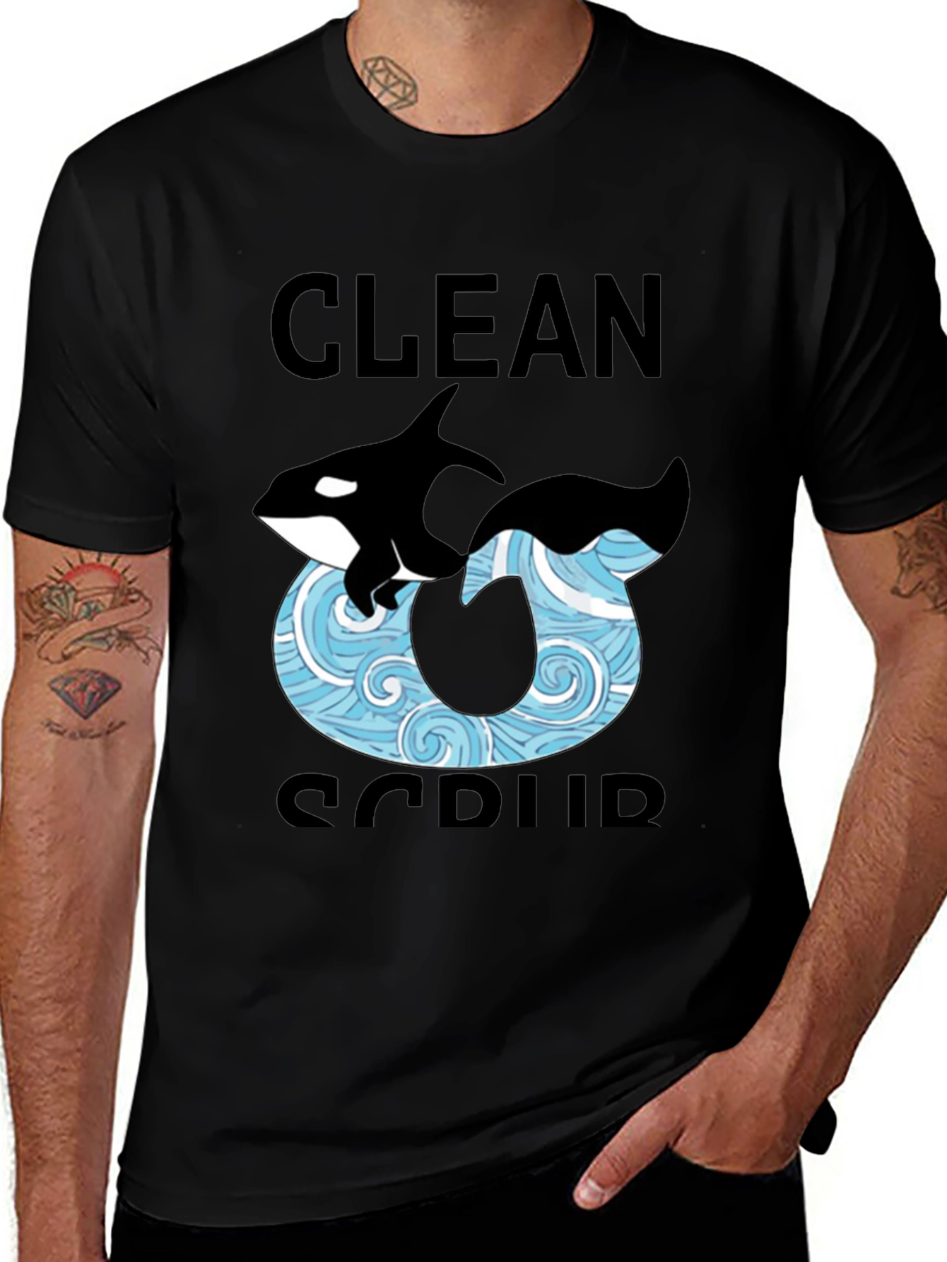 Variant 22 of Clean Scrub Whale Orca T-Shirt