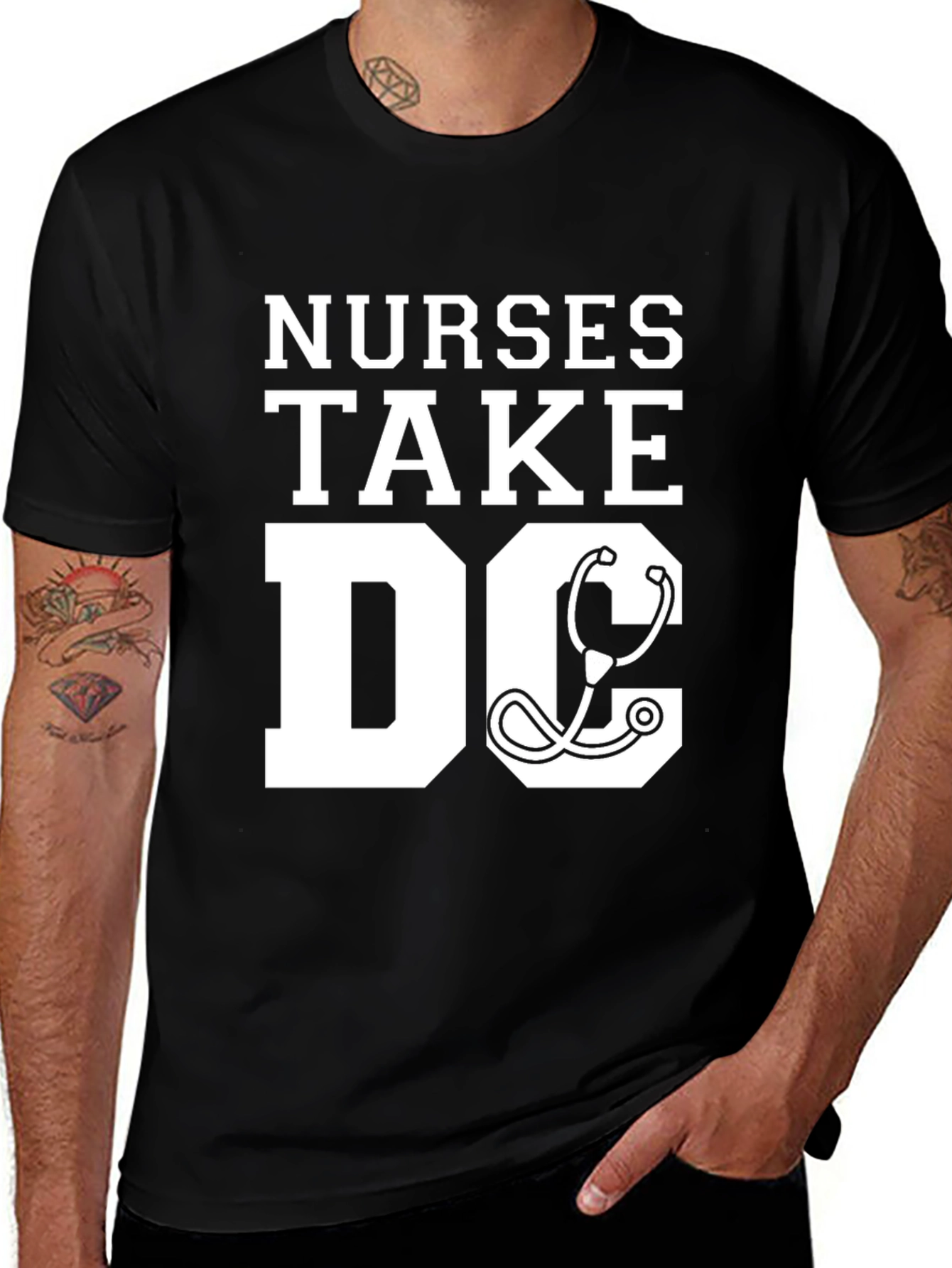 Variant 13 of Nurses Take DC T-Shirt - Stethoscope Graphic Tee