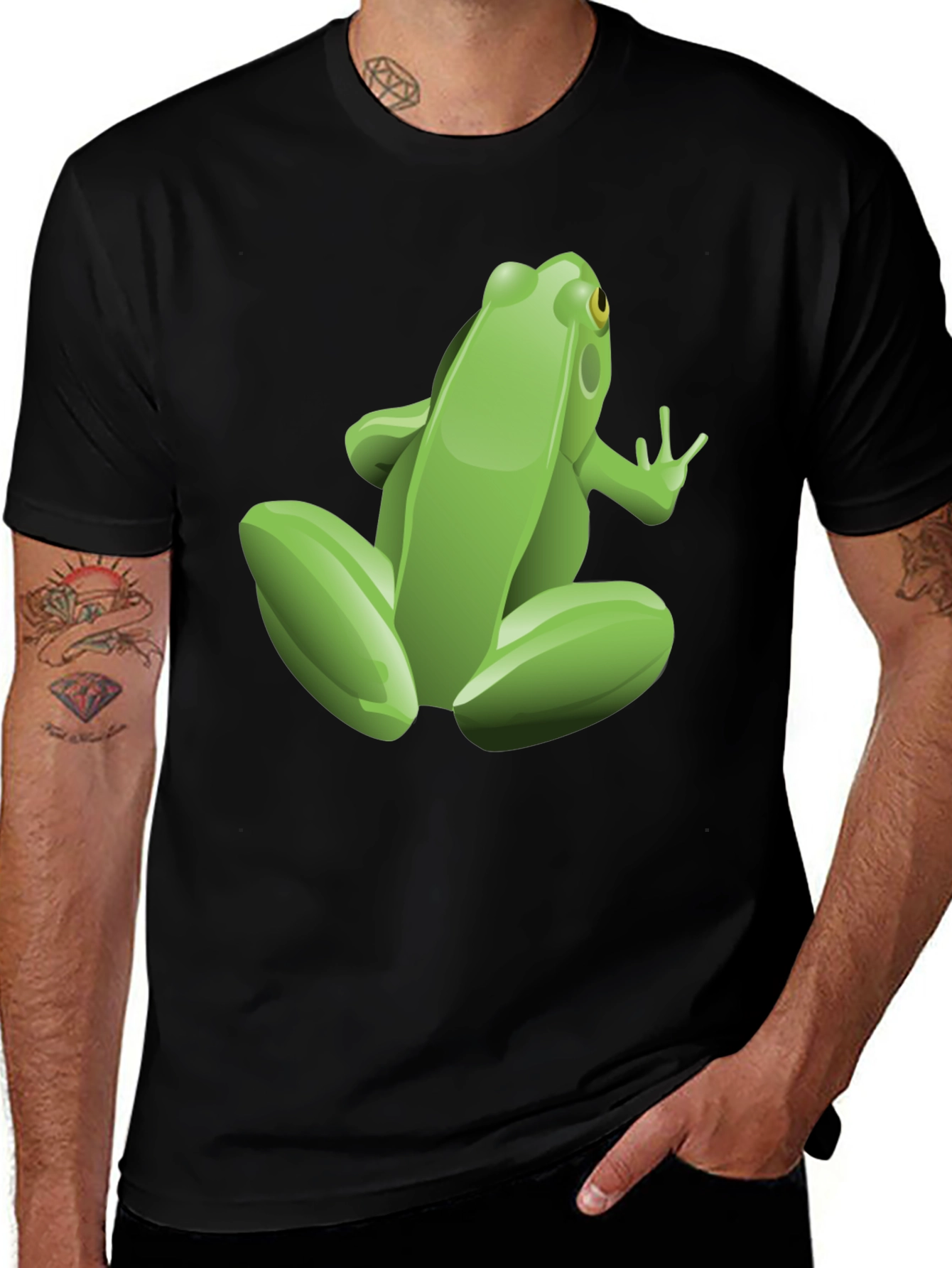 Variant 9 of Frog Graphic Tee - Black Cotton T-Shirt