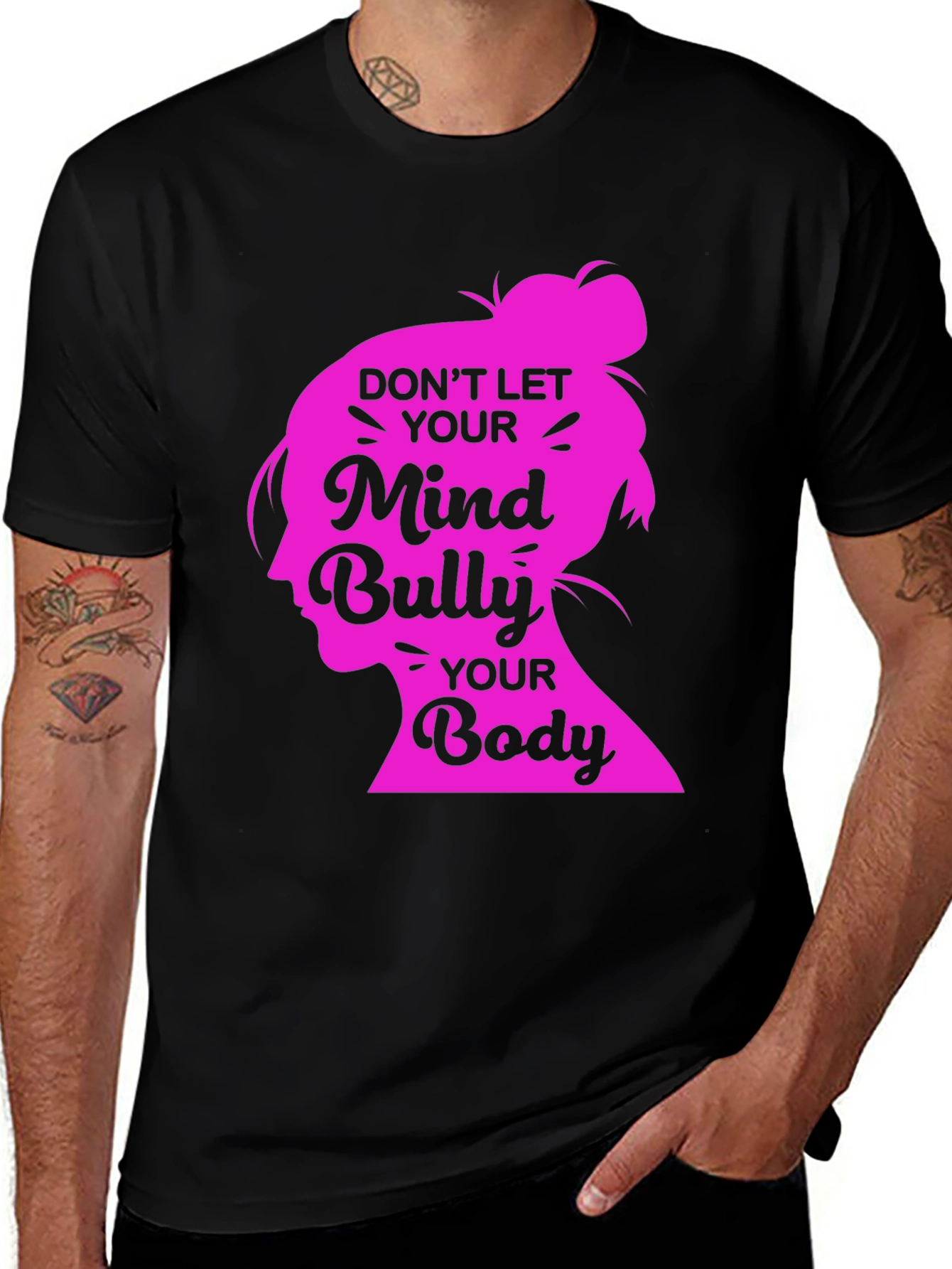 Variant 15 of Mind and Body Positive Black T-Shirt