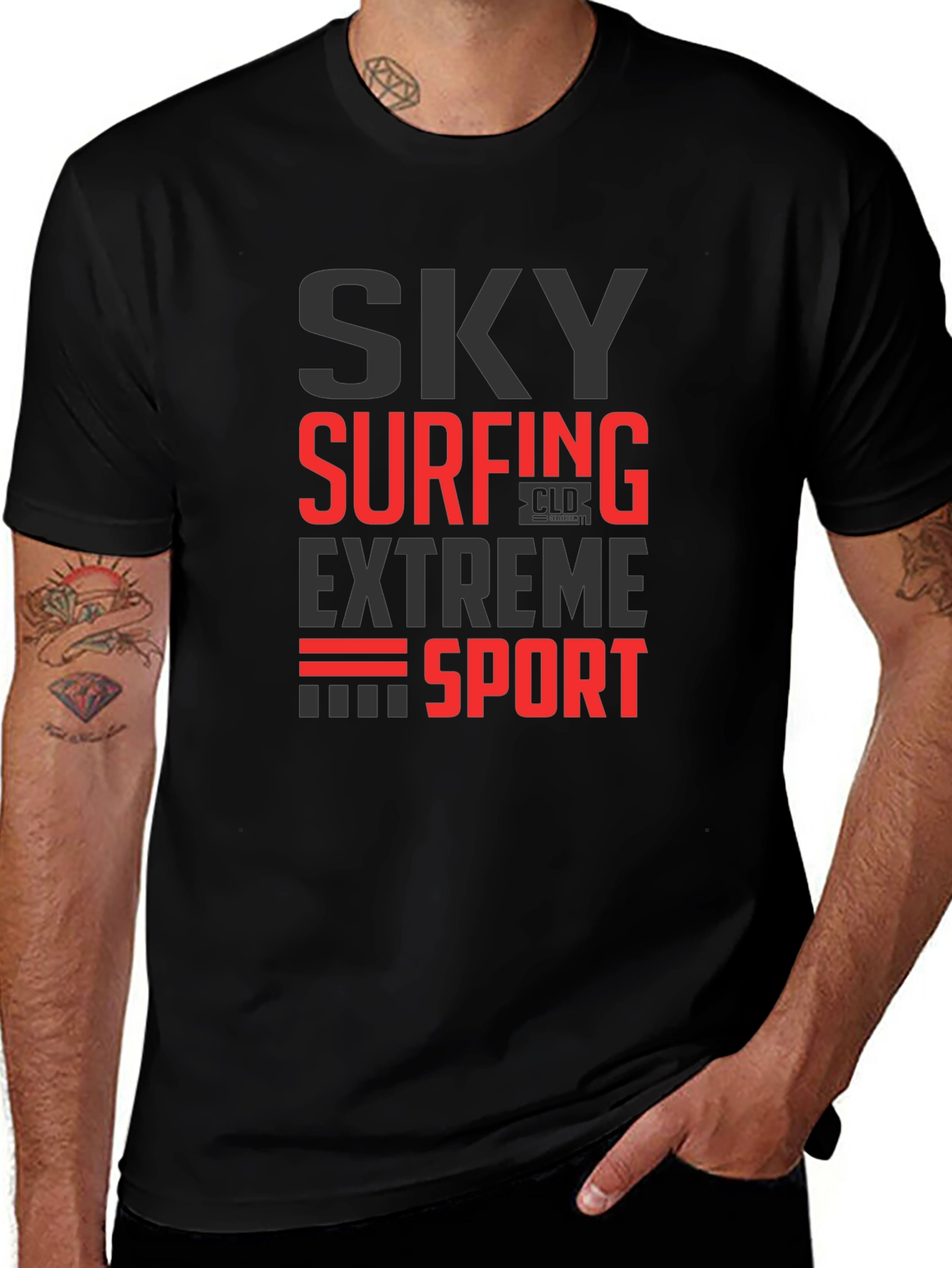 Variant 11 of Sky Surfing Extreme Sport Black Graphic T-Shirt