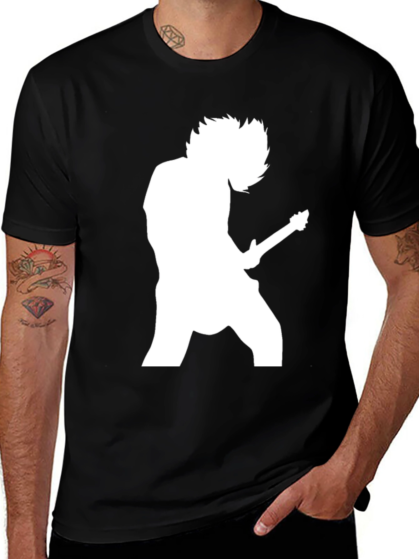 Variant 27 of Guitarist Silhouette Black T-Shirt