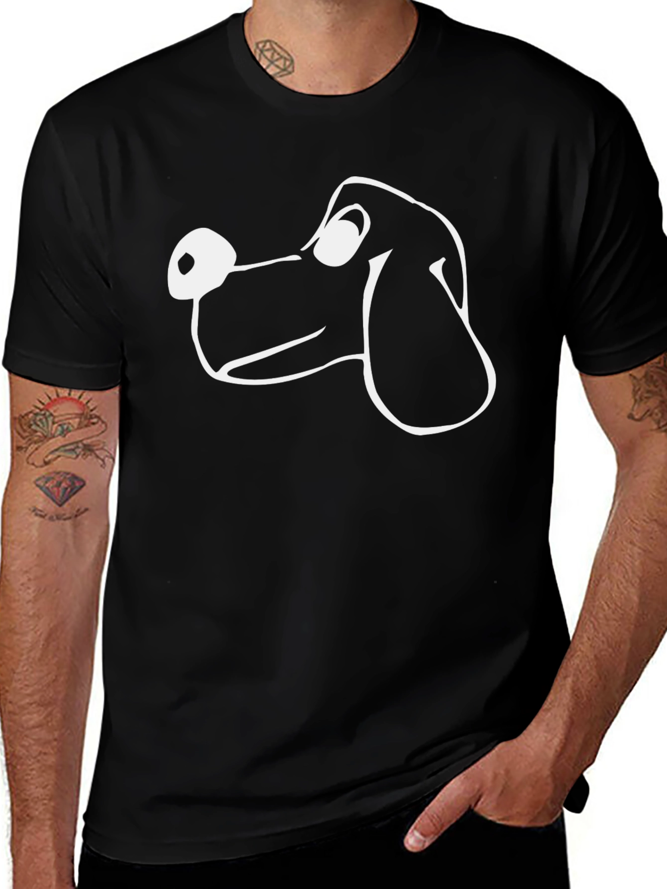 Variant 3 of Black T-Shirt with Dog Face Graphic