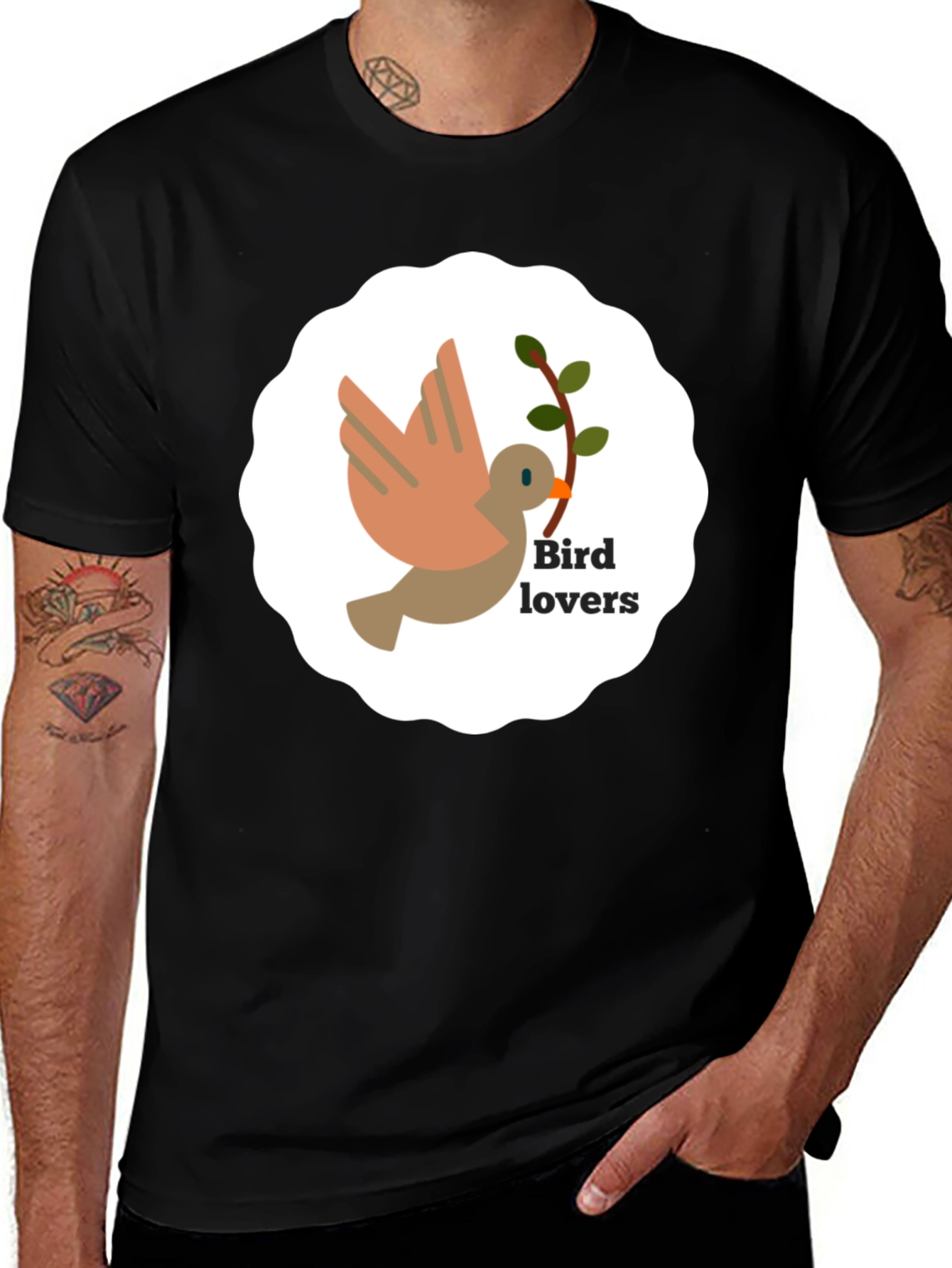 Variant 18 of Bird Lovers Graphic Tee - Soft Cotton Blend