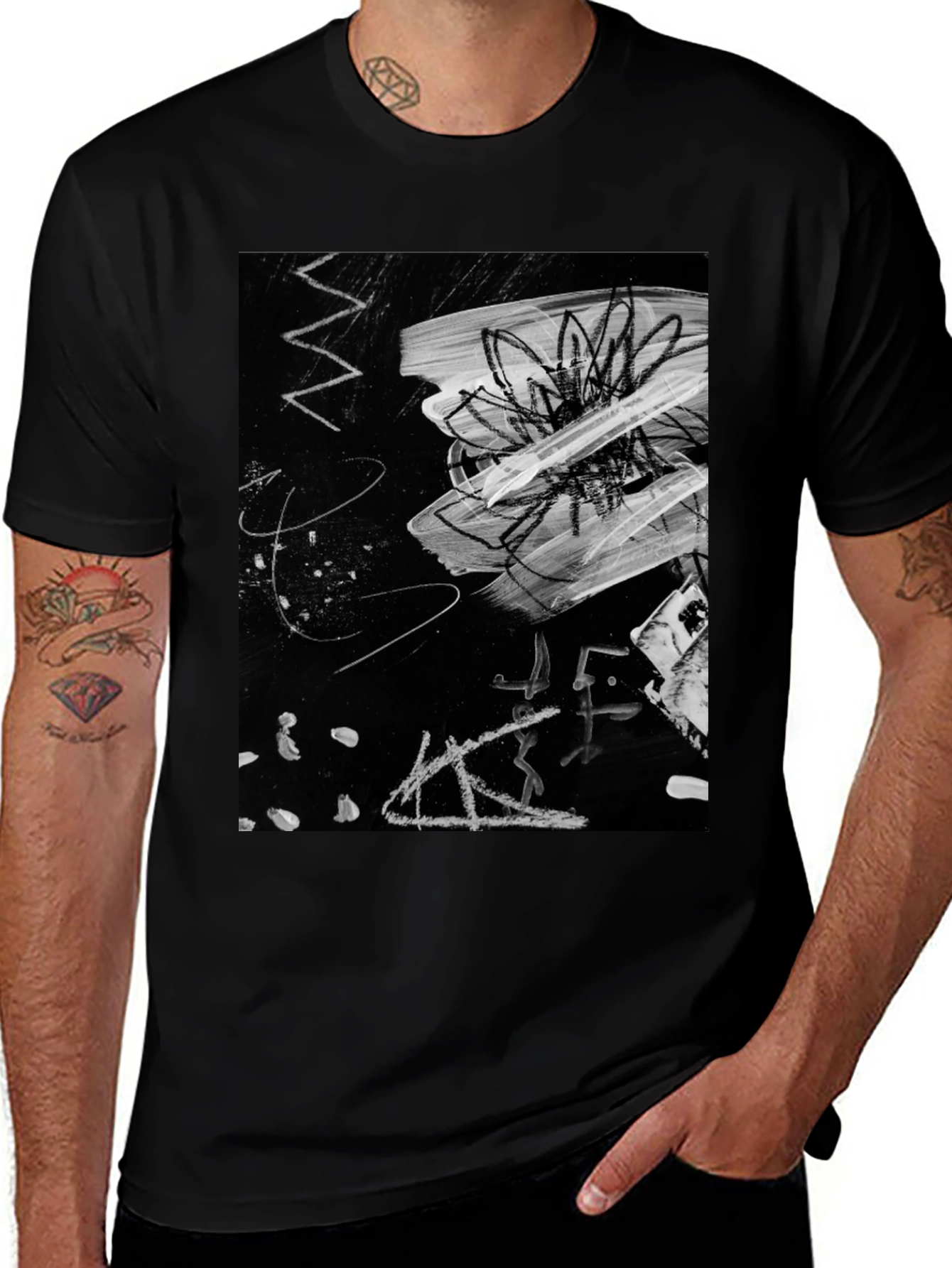 Variant 6 of Abstract Art Graphic Black T-Shirt