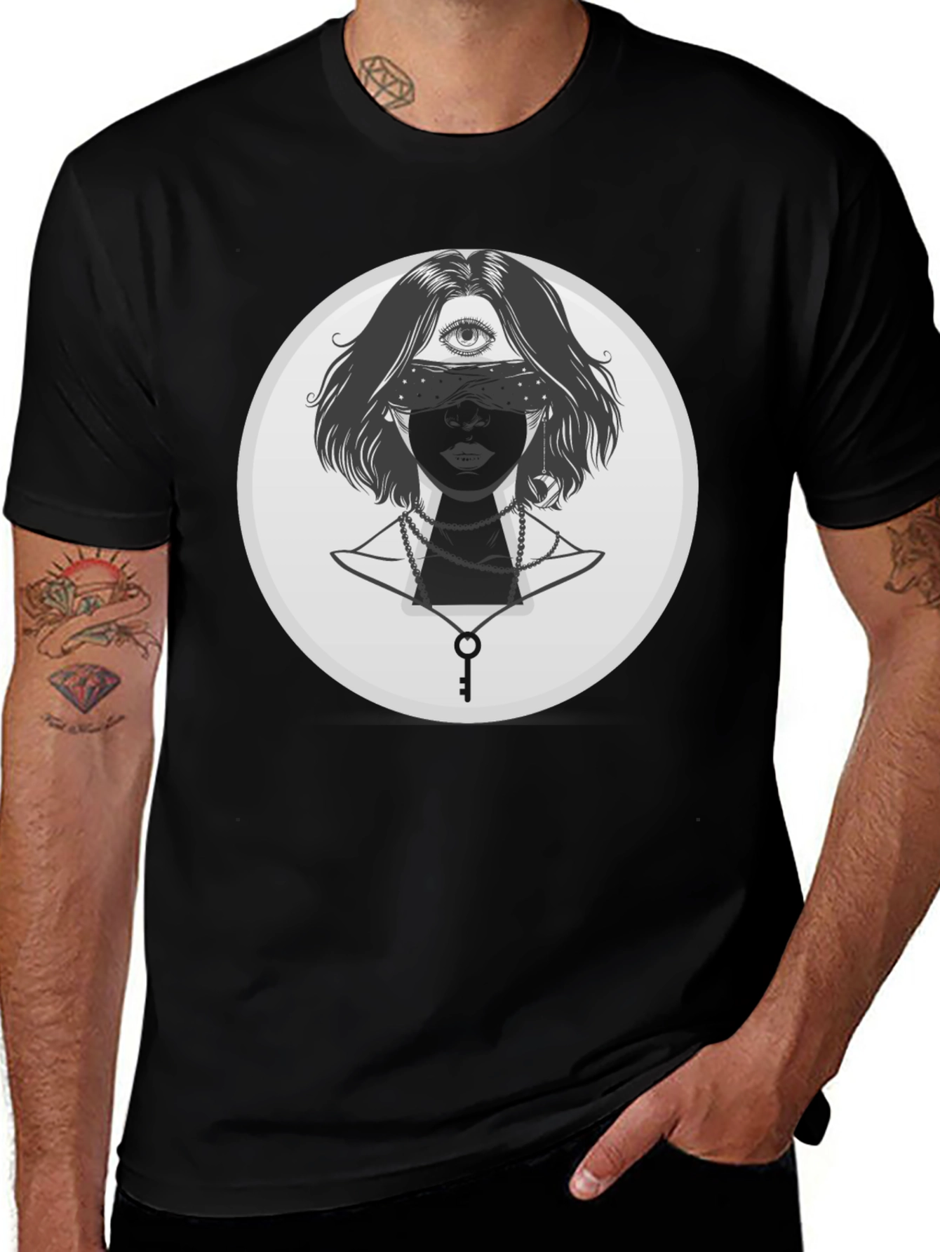 Variant 17 of Mystic Third Eye Graphic Black T-Shirt