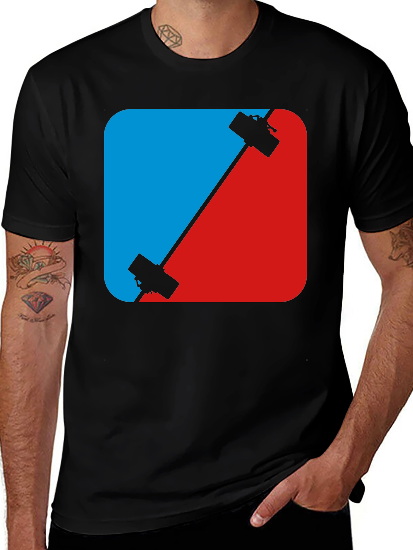 Variant 29 of Two-Tone Gym Barbell Graphic Tee