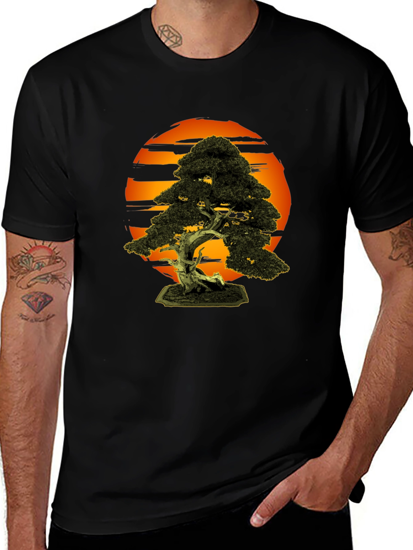 Variant 2 of Bonsai Tree T-Shirt - Artistic Nature Design