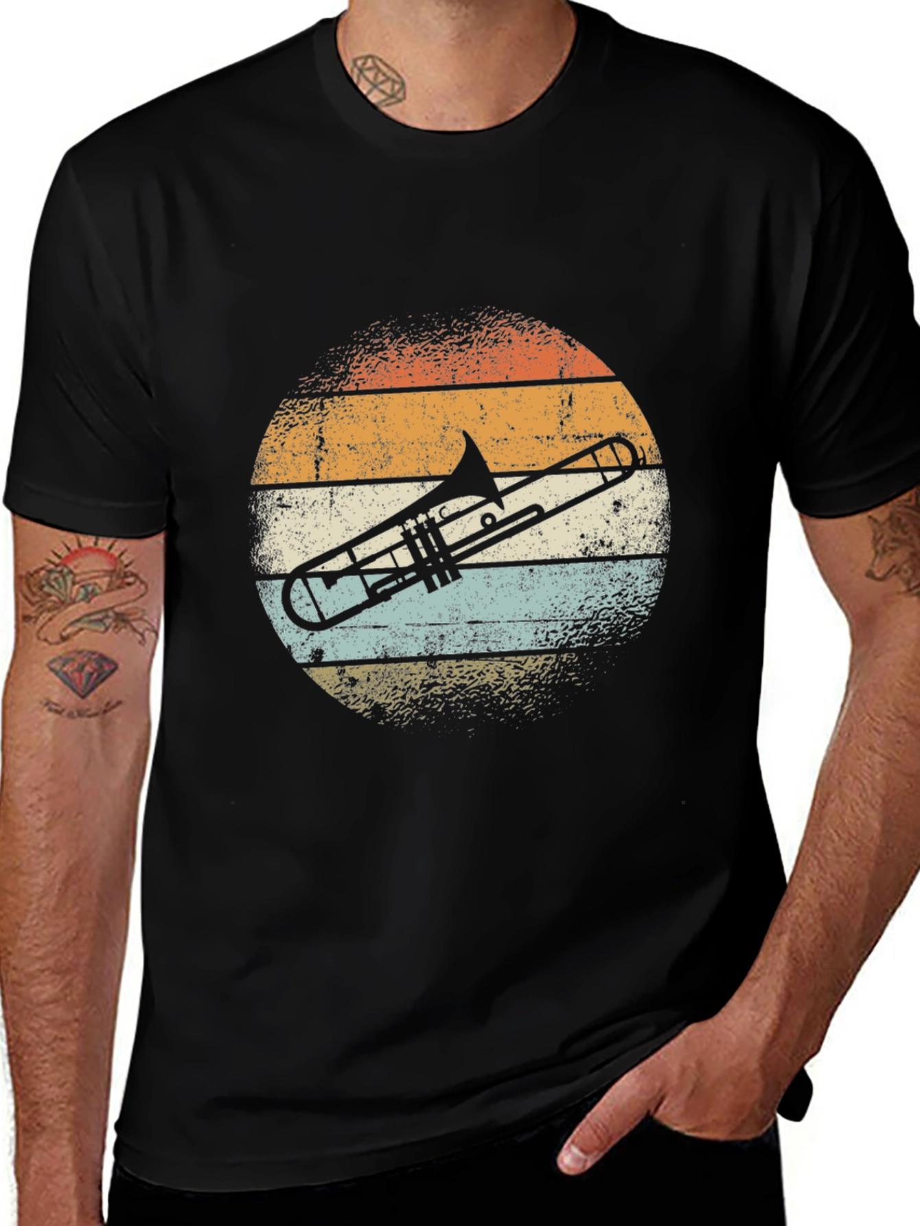 Variant 3 of Vintage Trombone Sunset Graphic T-Shirt