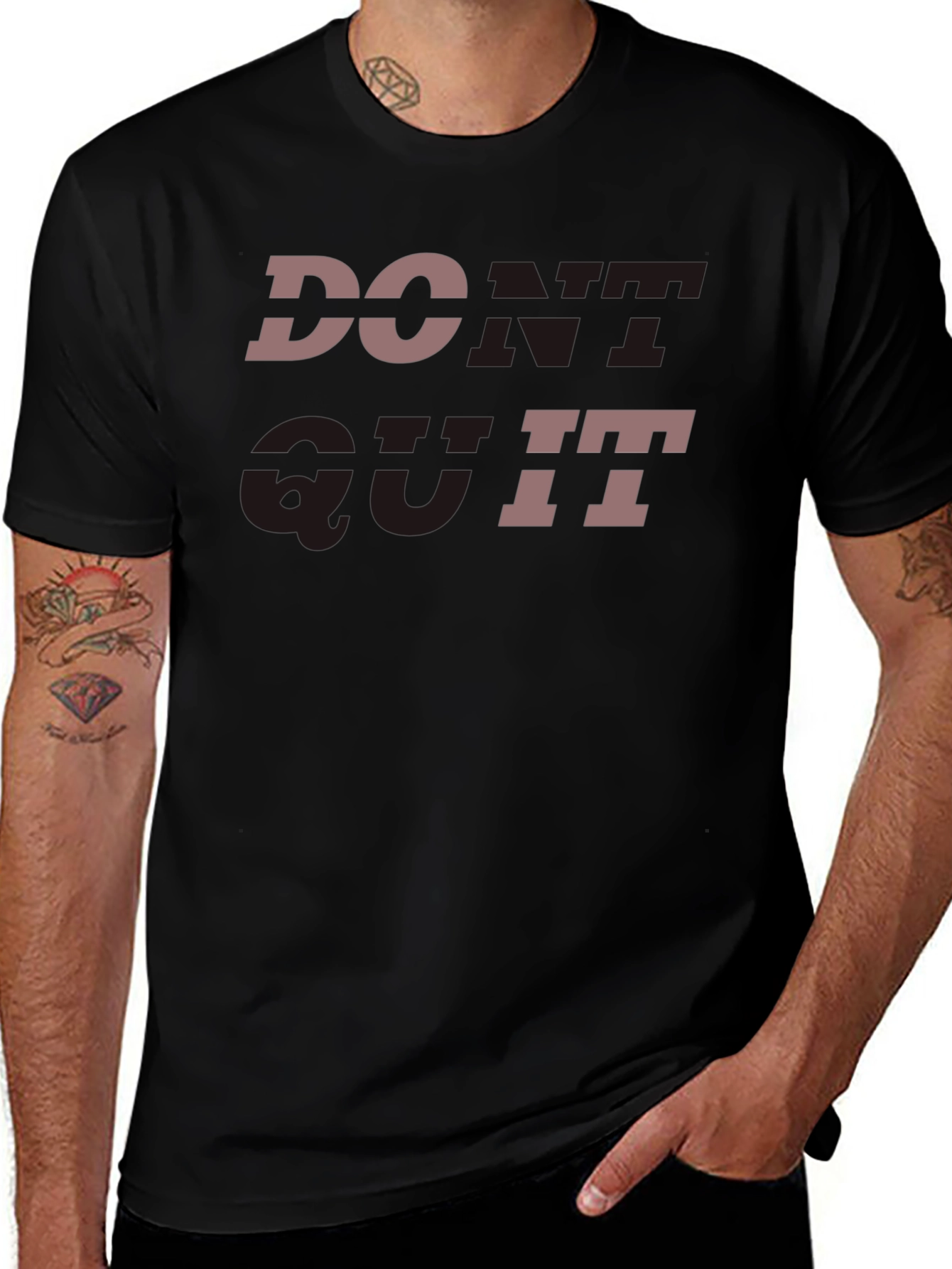 Variant 3 of Motivational 'Don't Quit' Black T-Shirt