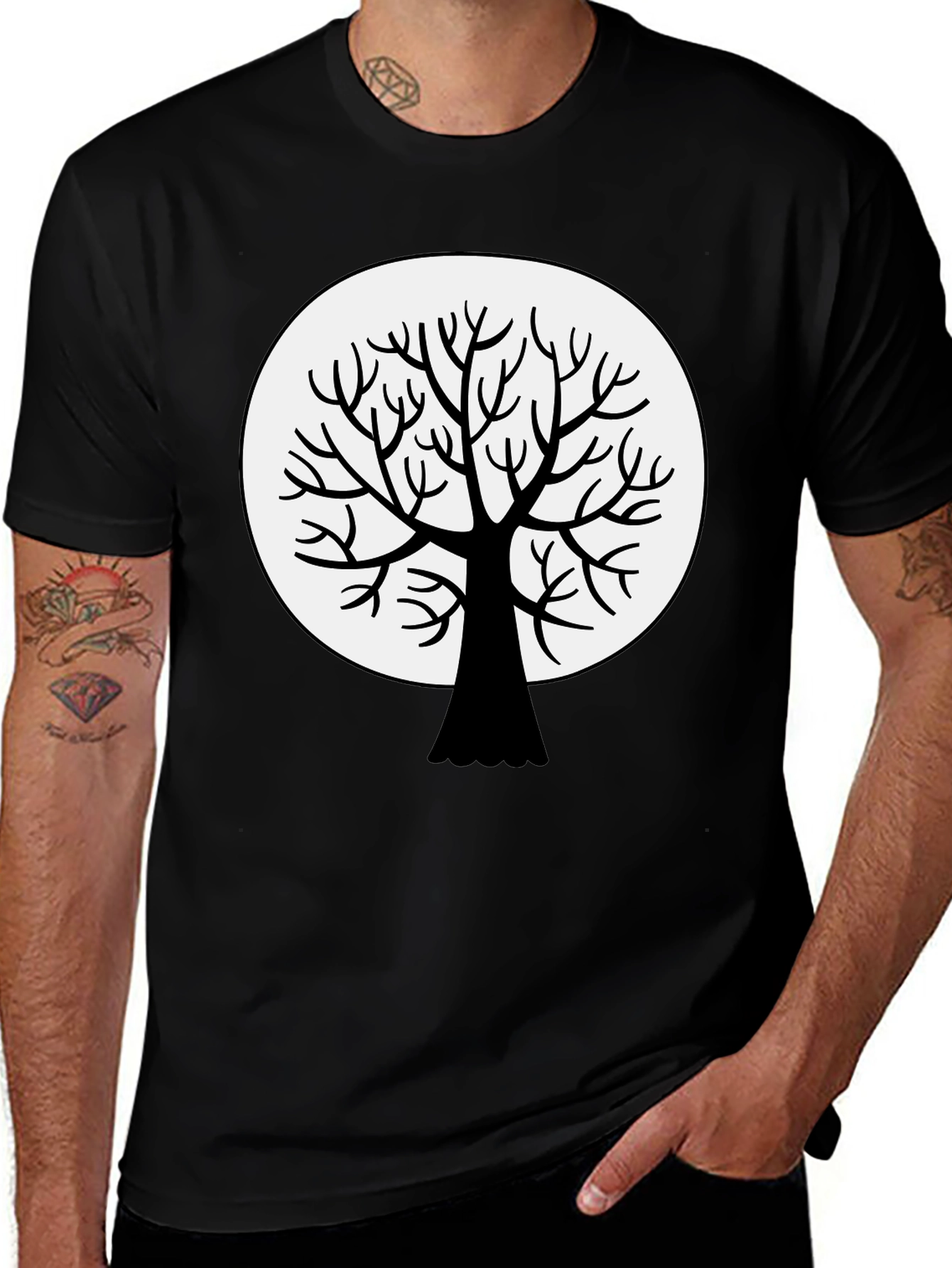 Variant 11 of Tree Silhouette Graphic Tee - Stylish Nature Design