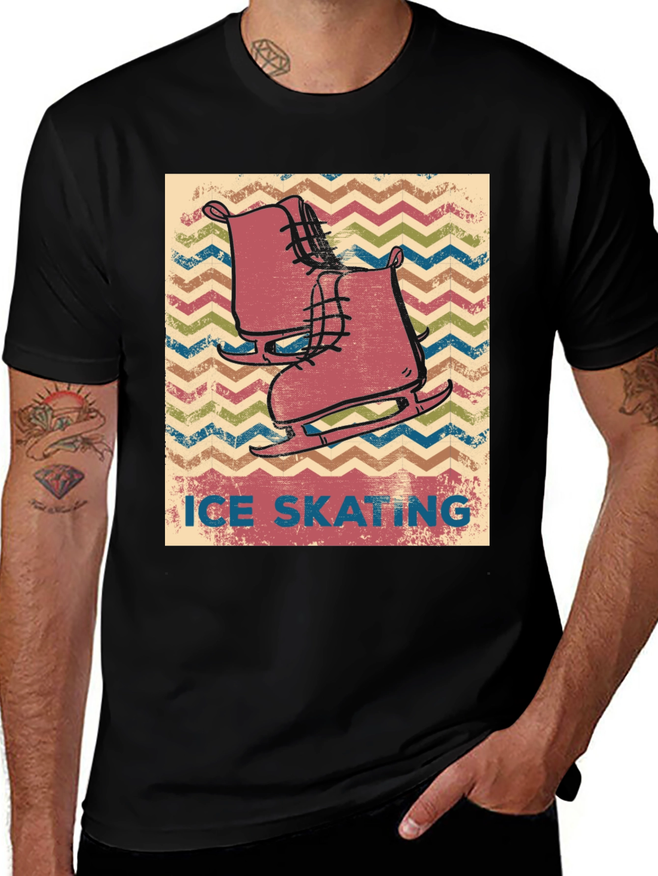 Variant 15 of Ice Skating Graphic T-Shirt - Retro Style