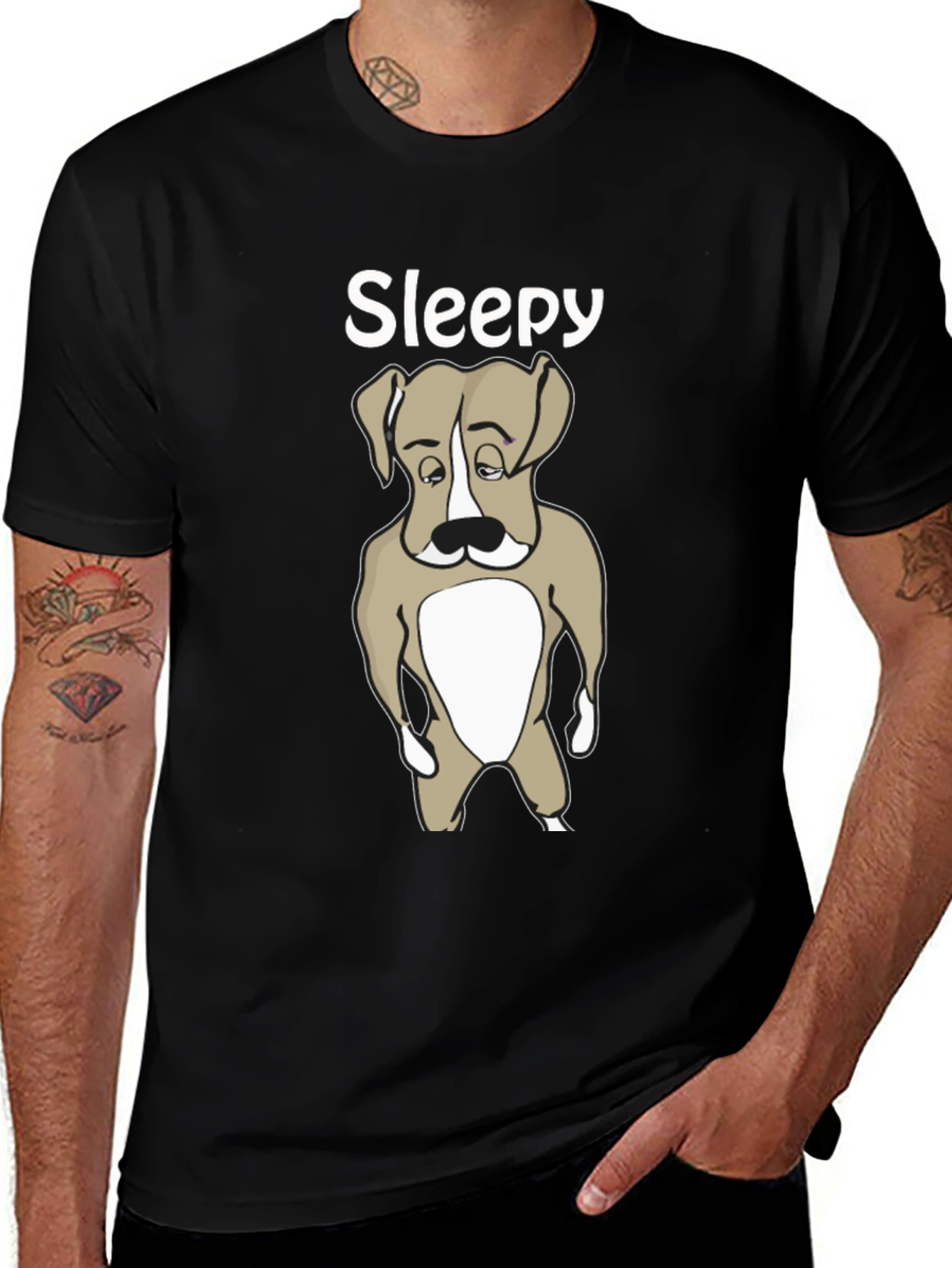 Variant 29 of Sleepy Dog T-Shirt - Cute Animal Graphic Tee