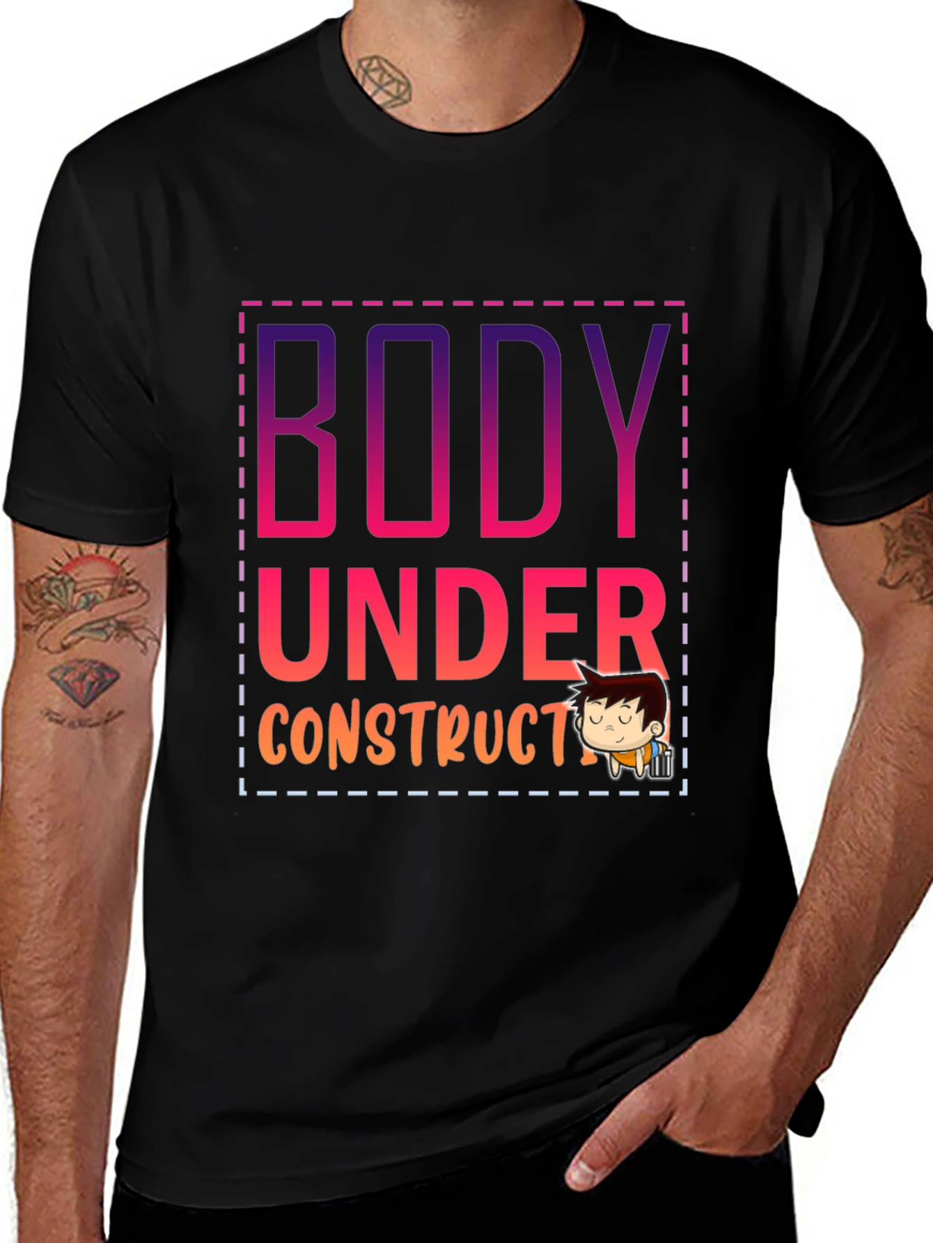 Variant 20 of Body Under Construction Graphic T-Shirt
