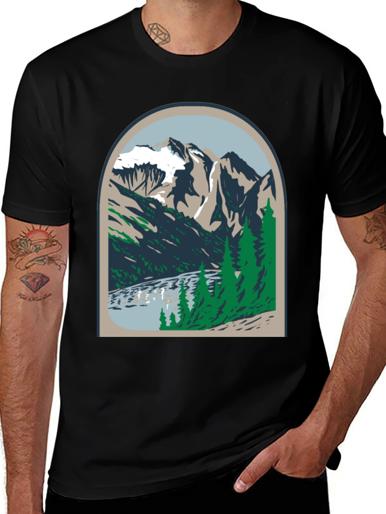 Variant 9 of Mountain Scene Graphic Tee