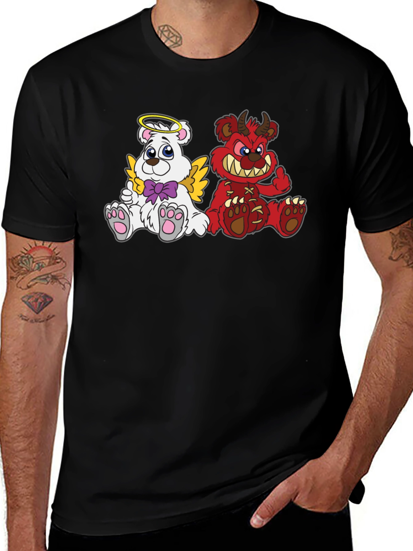 Variant 15 of Angel & Devil Bear Graphic Tee