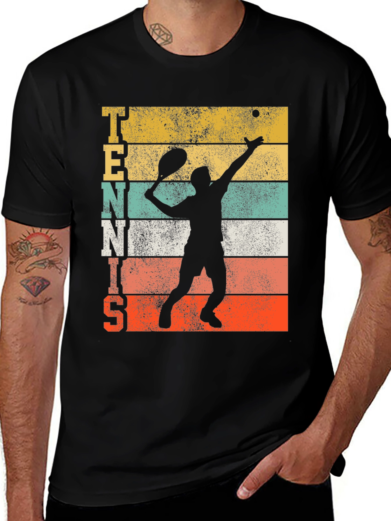Variant 3 of Retro Tennis Player Graphic Tee - Vintage Style Sport Shirt