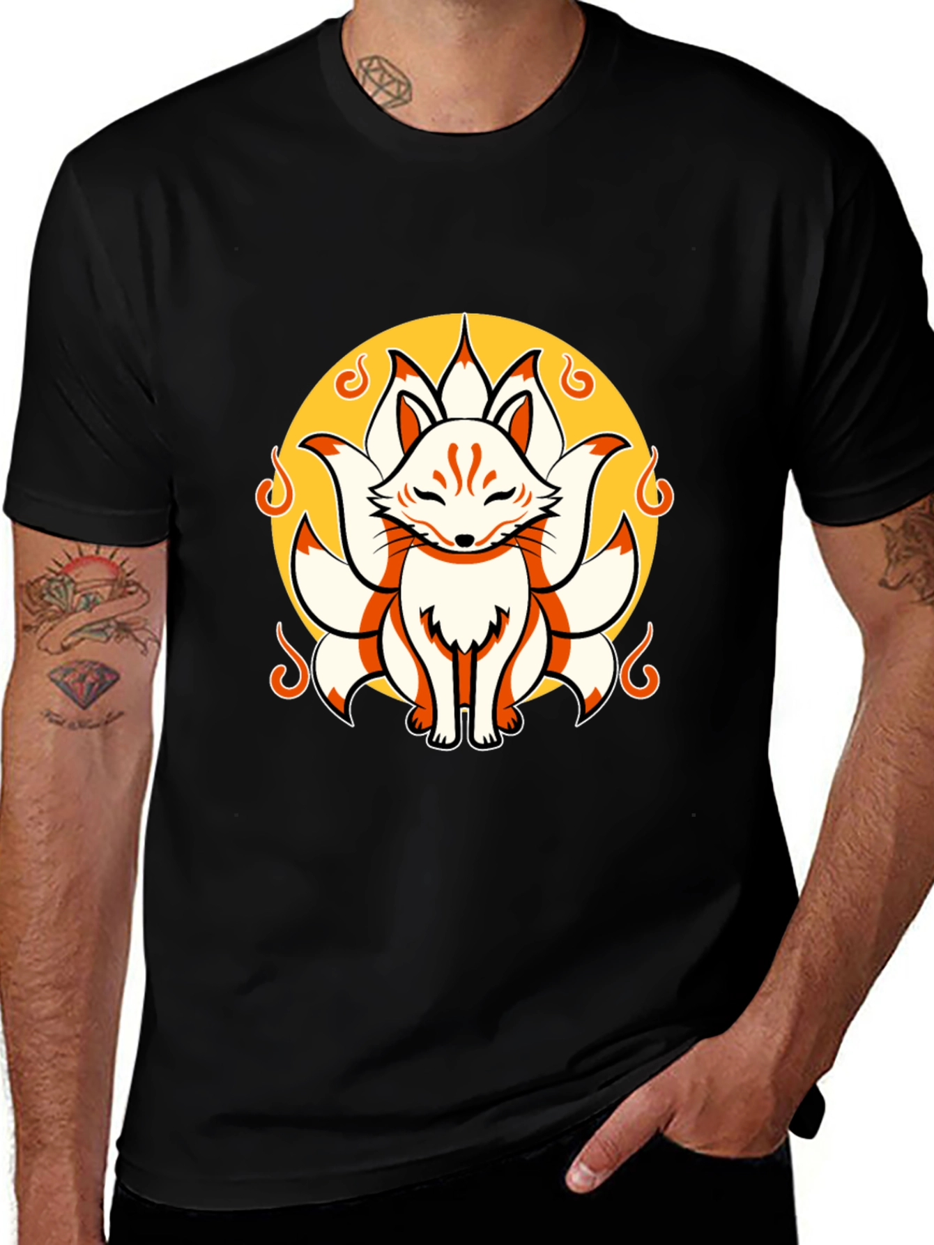 Variant 23 of Nine-Tailed Fox Graphic Tee - Stylish Anime Shirt