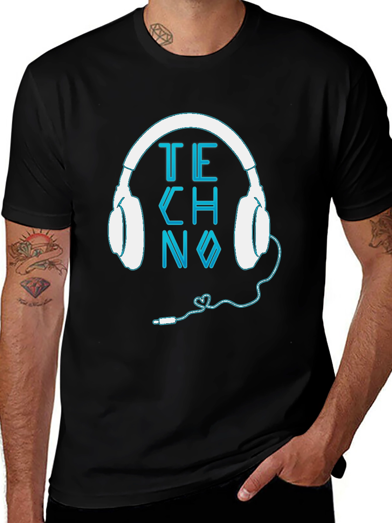 Variant 24 of Techno Music Headphone T-Shirt - Cool Graphic Tee