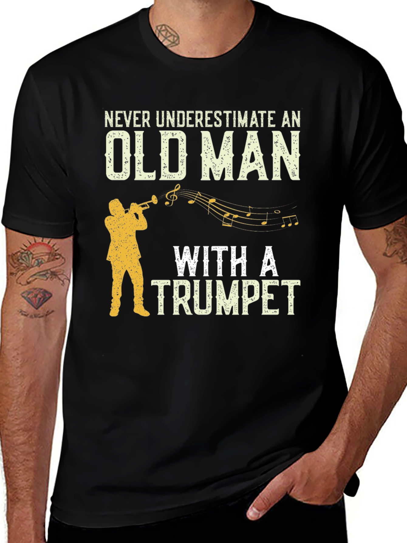 Variant 18 of Never Underestimate Old Man With Trumpet T-Shirt