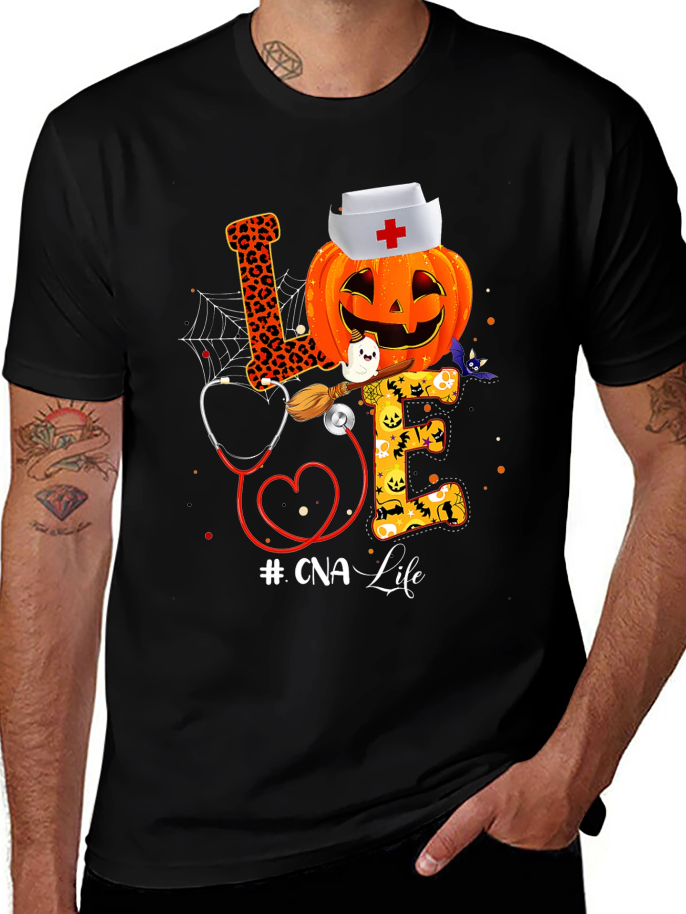 Halloween CNA Life T-Shirt, Nurse Pumpkin Design