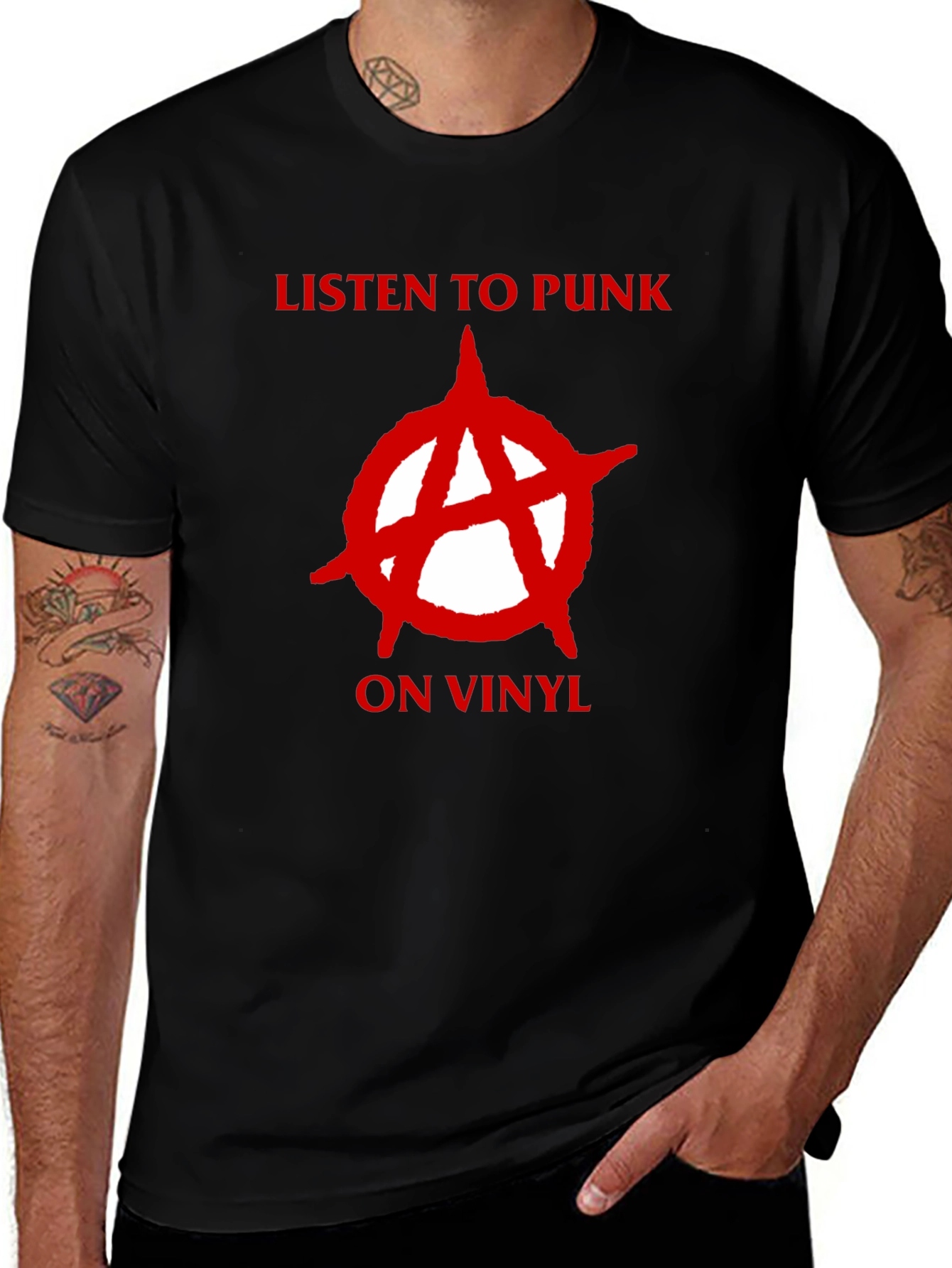 Variant 4 of Punk Vinyl T-Shirt - Listen To Punk Rock