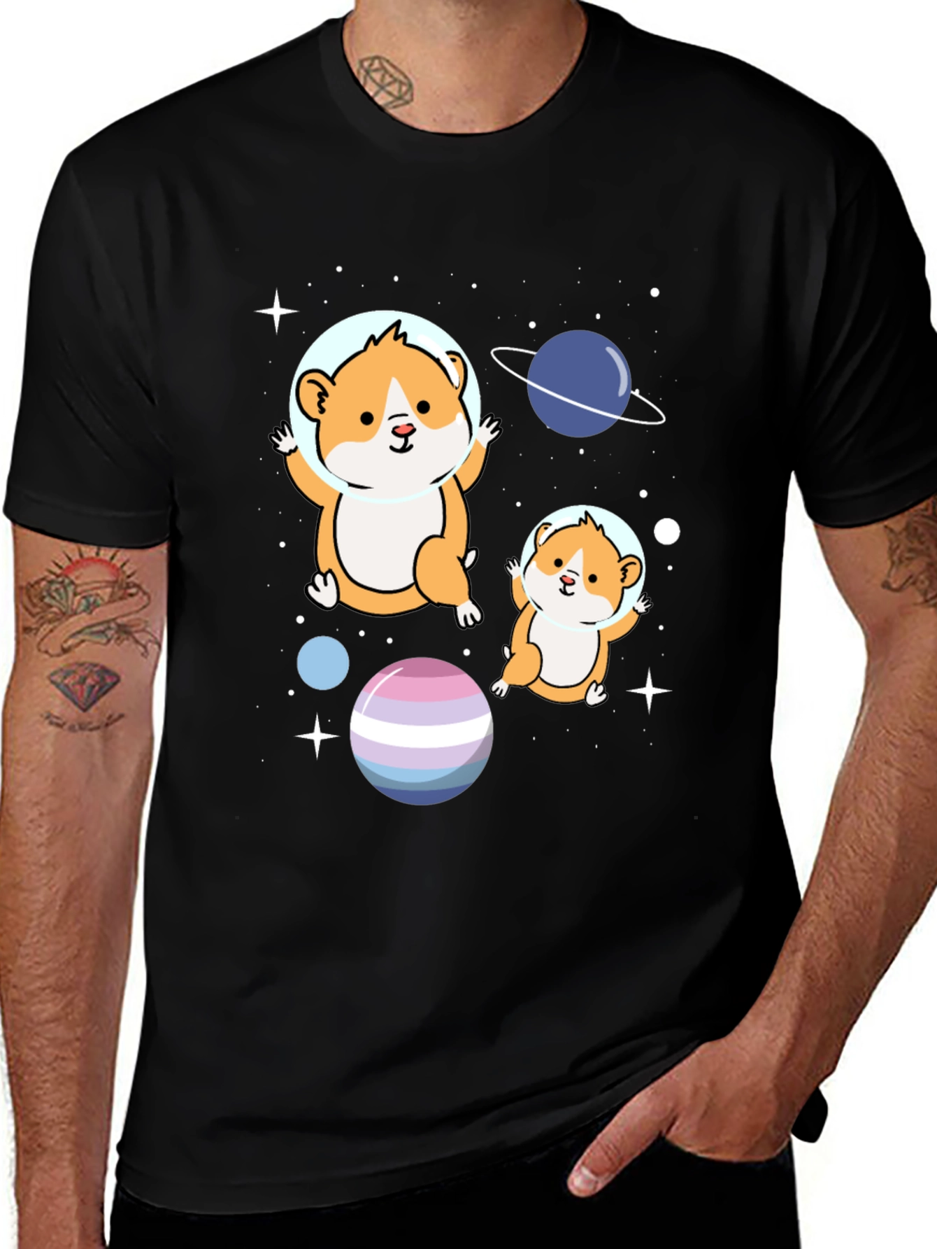 Variant 5 of Hamster Astronauts Graphic T-Shirt