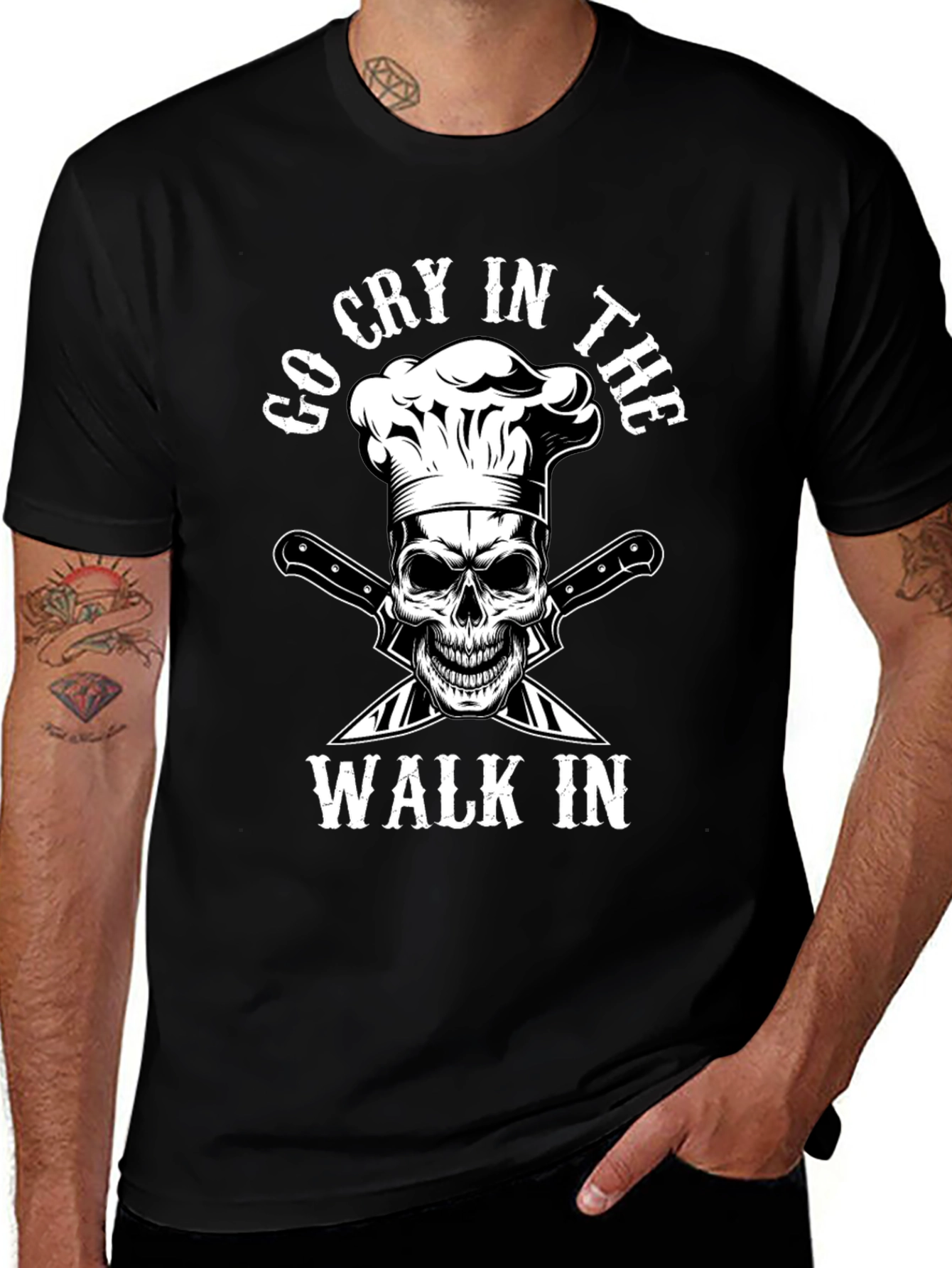 Chef Skull T-Shirt - Go Cry in the Walk In