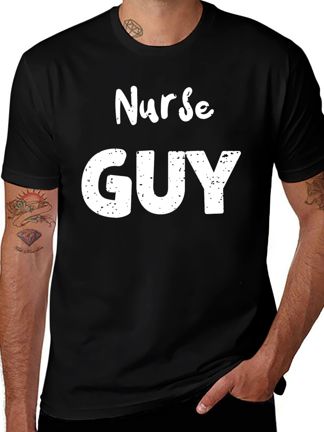 Variant 9 of Nurse Guy T-Shirt - Black Graphic Tee
