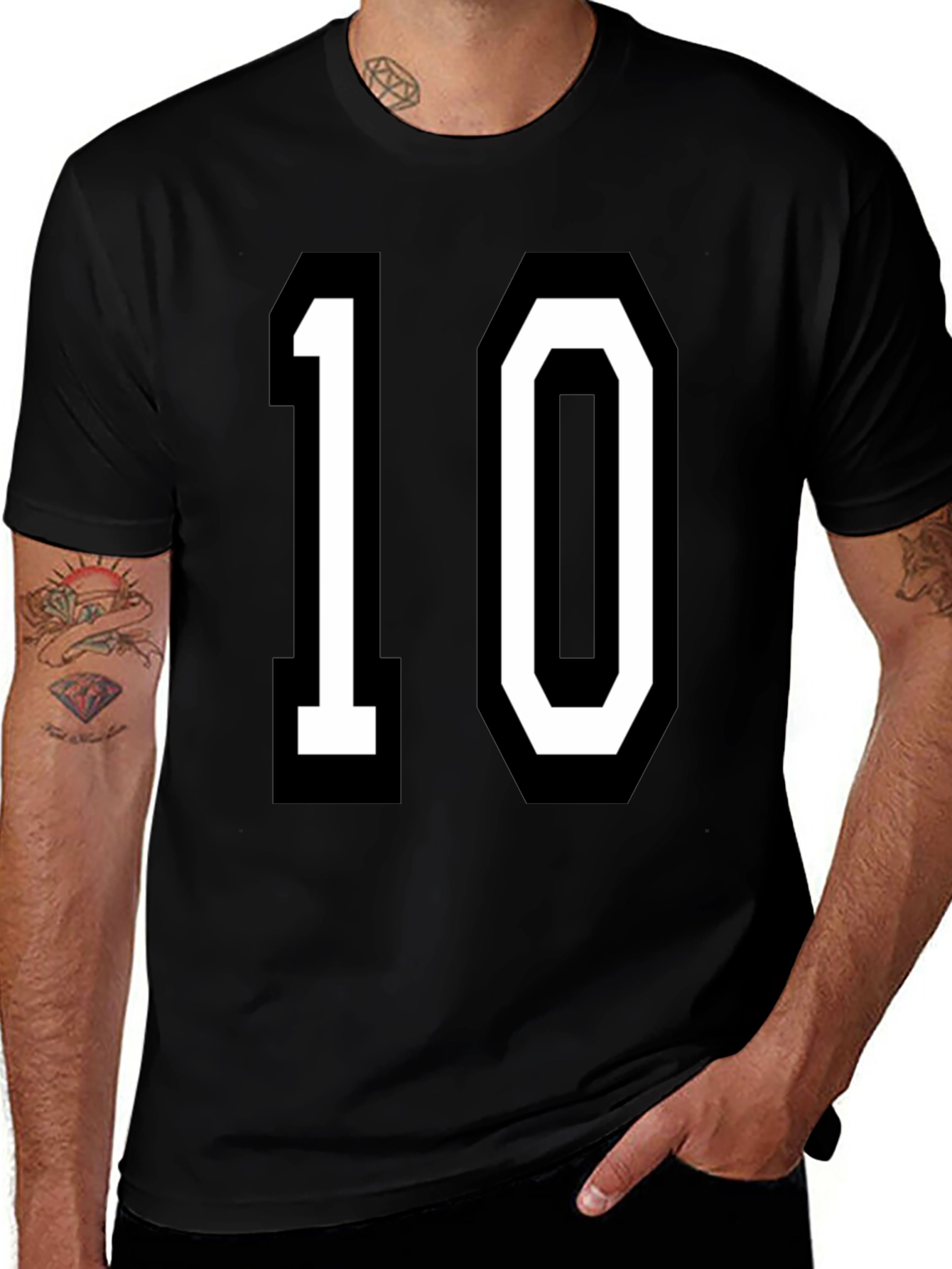 Classic Number 10 Graphic Tee - Black