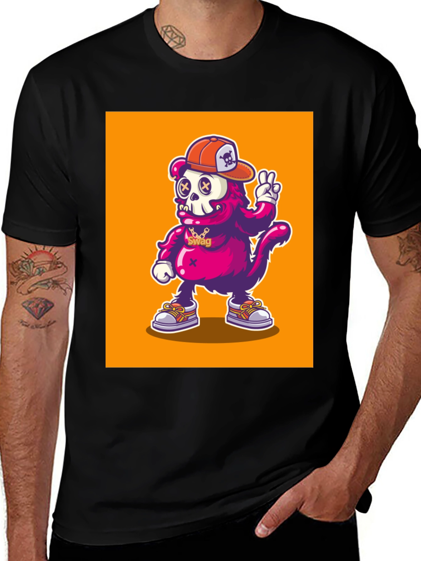 Variant 27 of Cartoon Skull Monkey Graphic T-Shirt