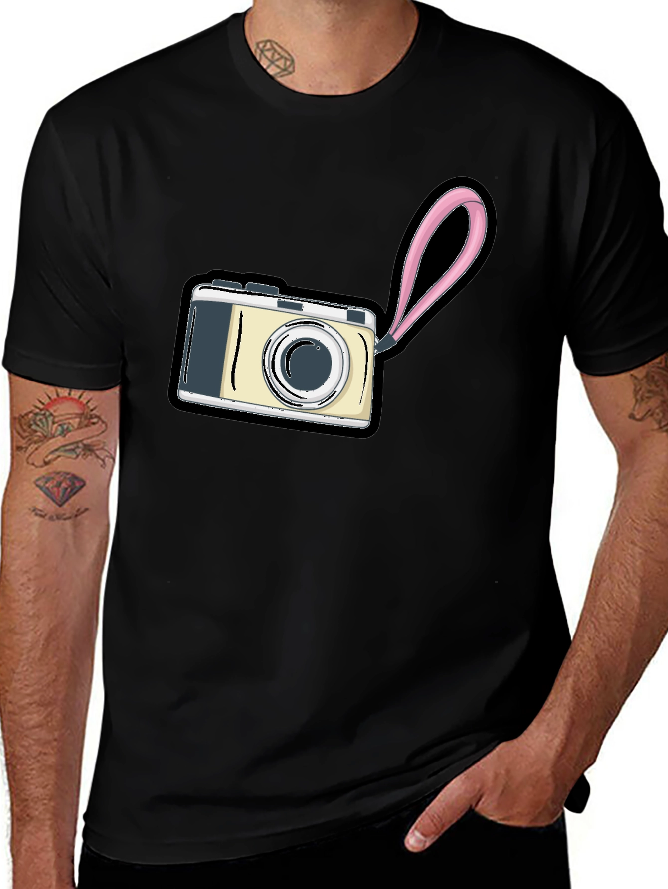 Variant 8 of Camera Graphic Black T-Shirt
