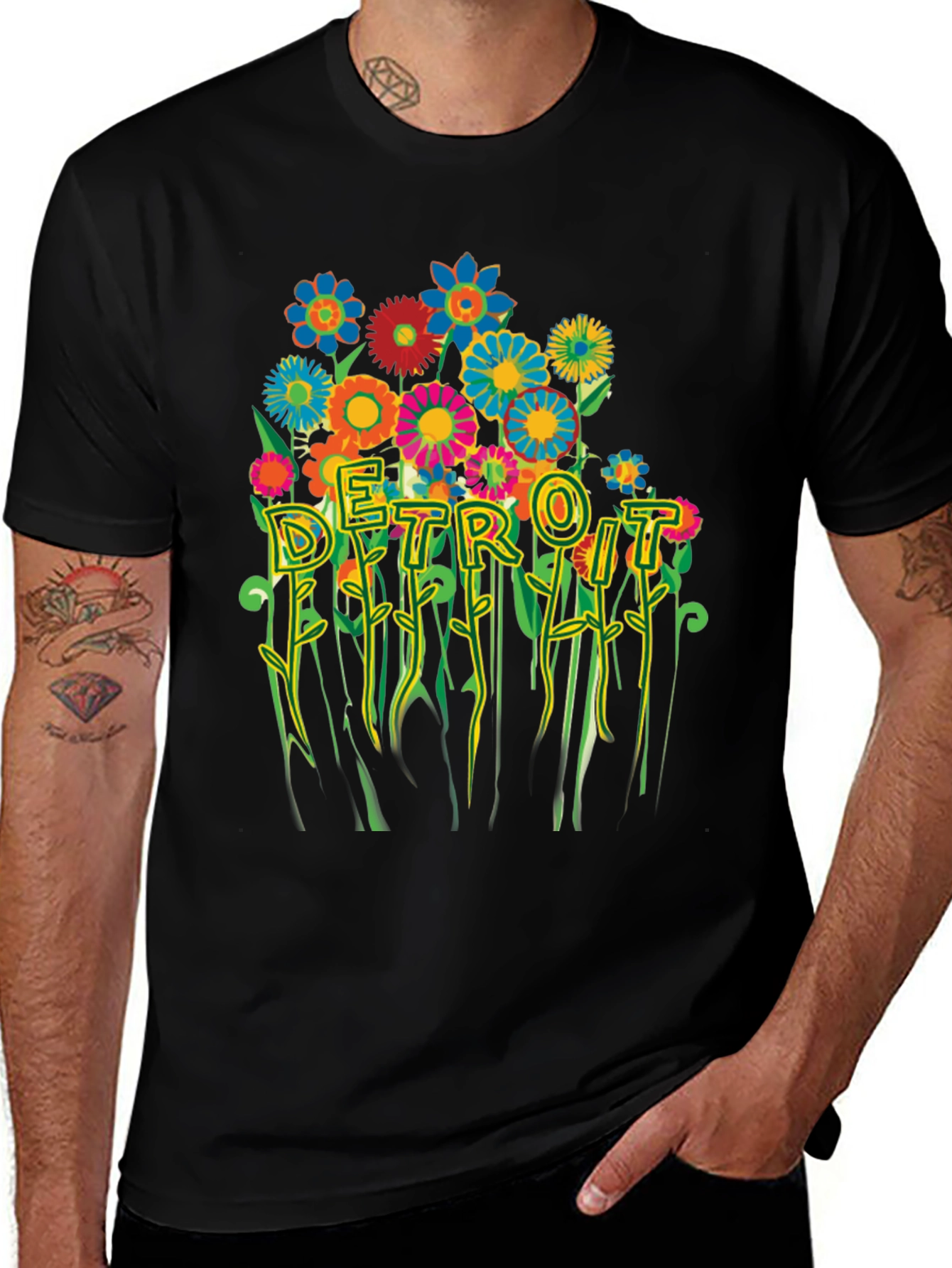 Detroit Floral Graphic Tee - Trendy City Pride