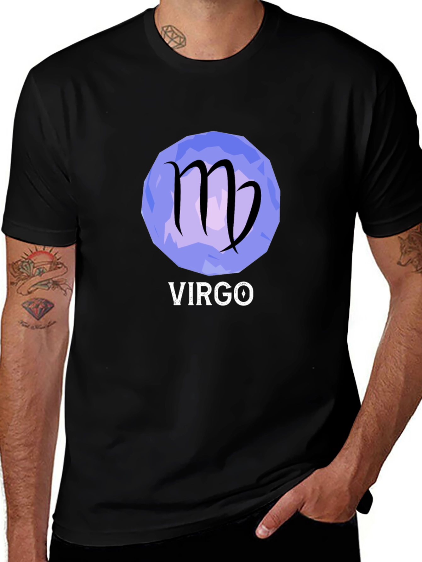 Virgo Zodiac Sign T-Shirt - Black Cotton Tee
