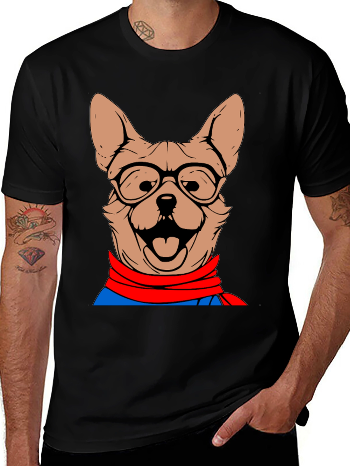 Variant 7 of Cool Dog with Glasses T-Shirt